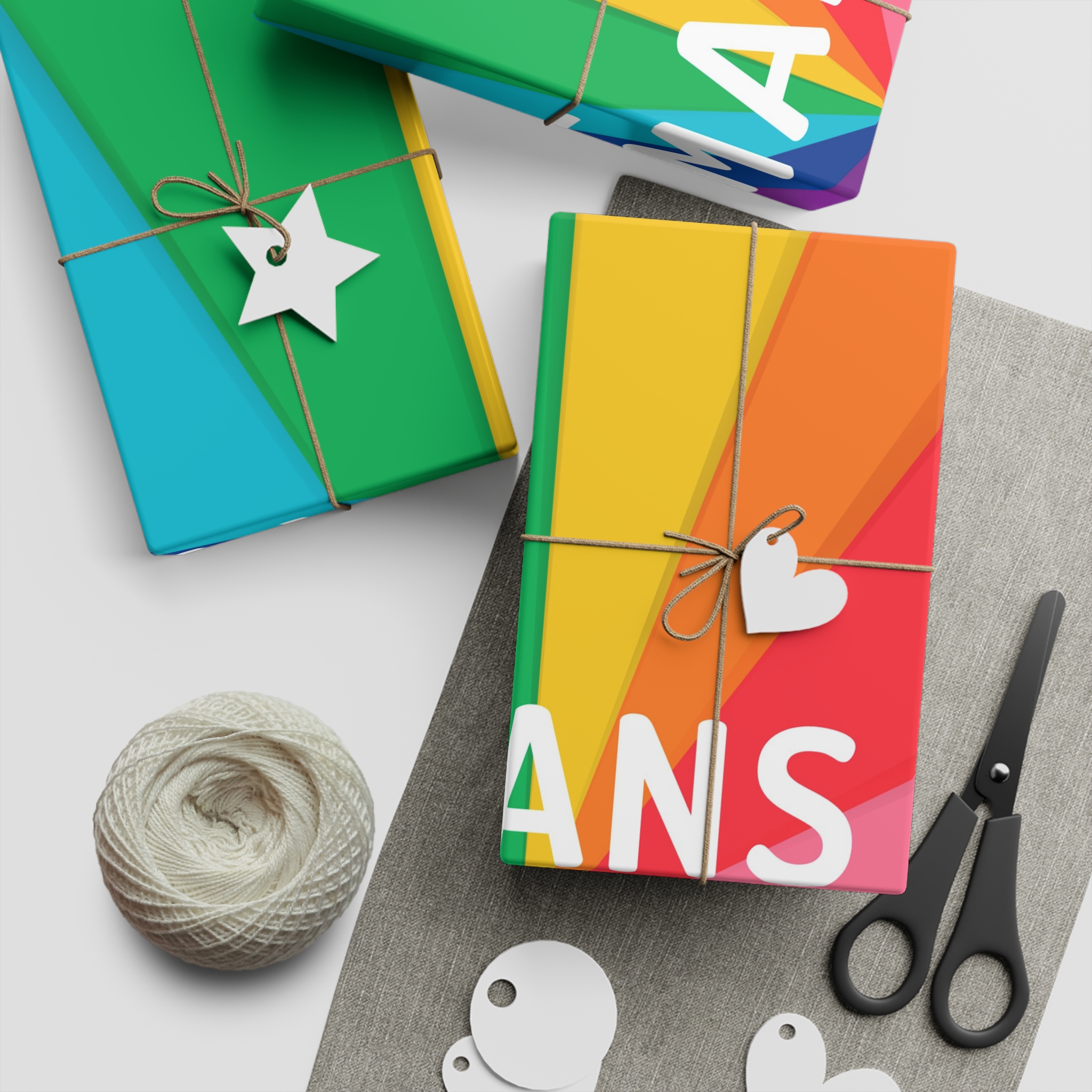 Rainbow Colored Background With All Humans Concept Pride Month Gift Wrapping Paper Sheets 1pc - Image 2