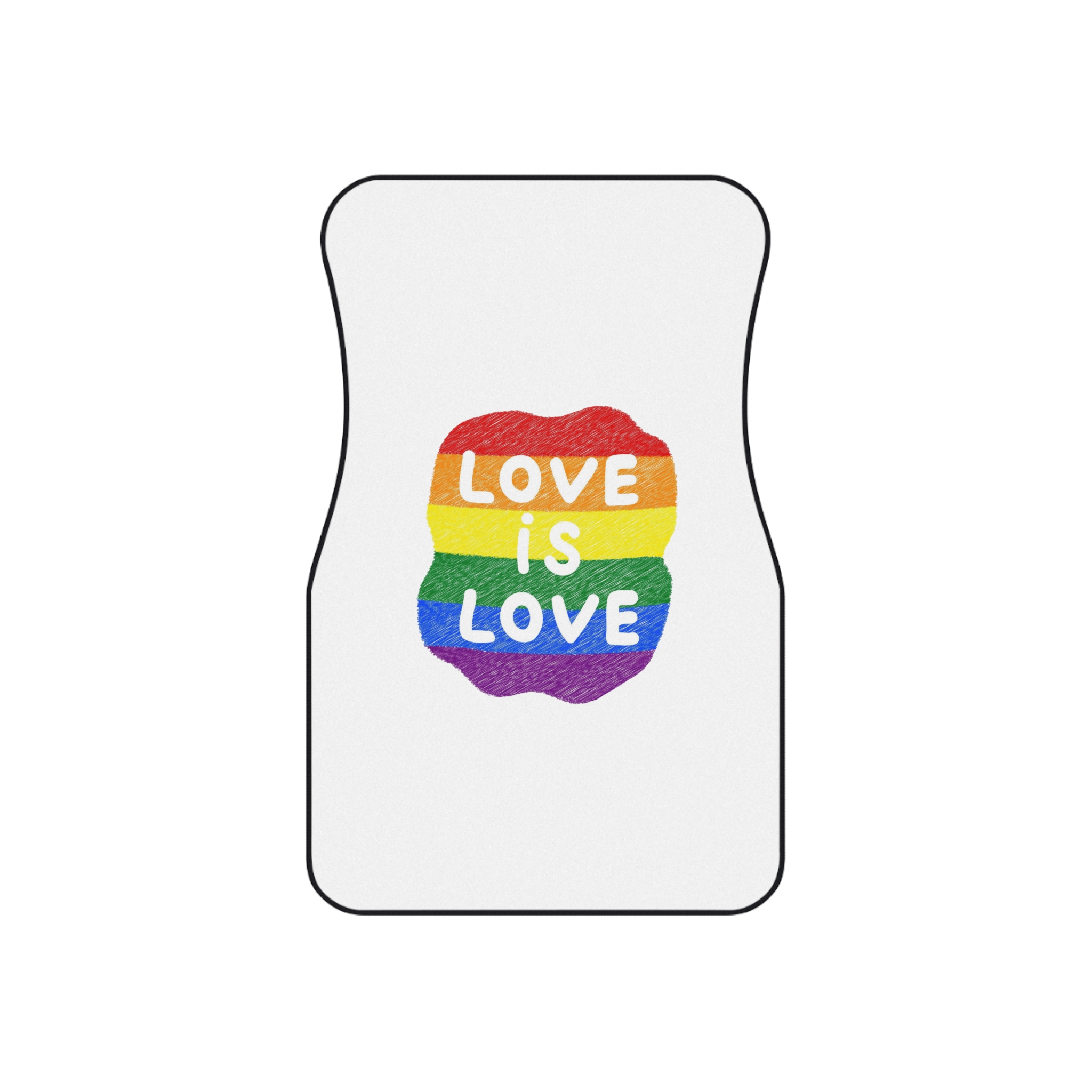 Love Is Love Lgbtq Pride Rainbow Poster Slogan Car Mats Set Of 4 - Image 2