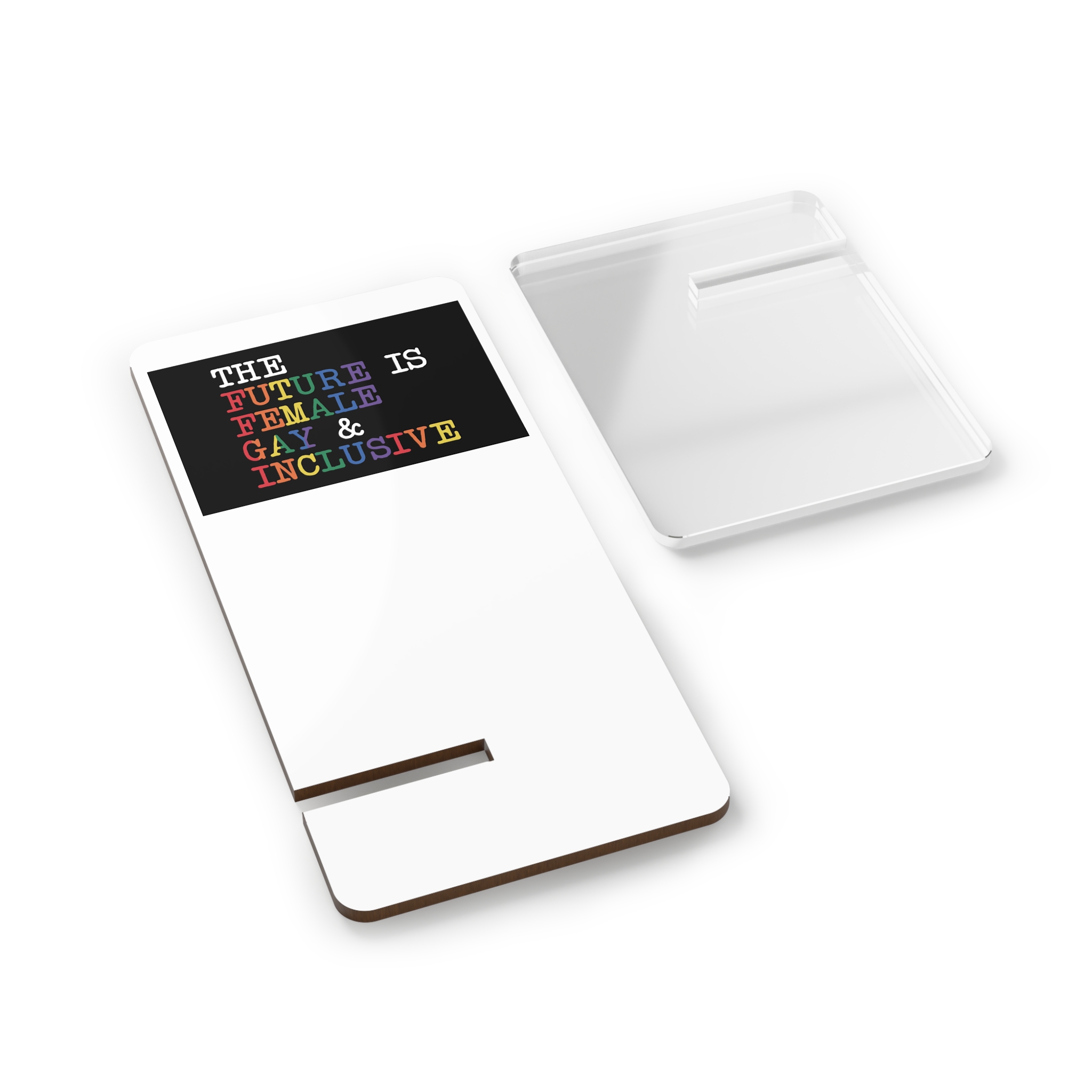 Colorful Text That Says Future Women Is Breastfeeding Mobile Display Stand For Smartphones - Image 2