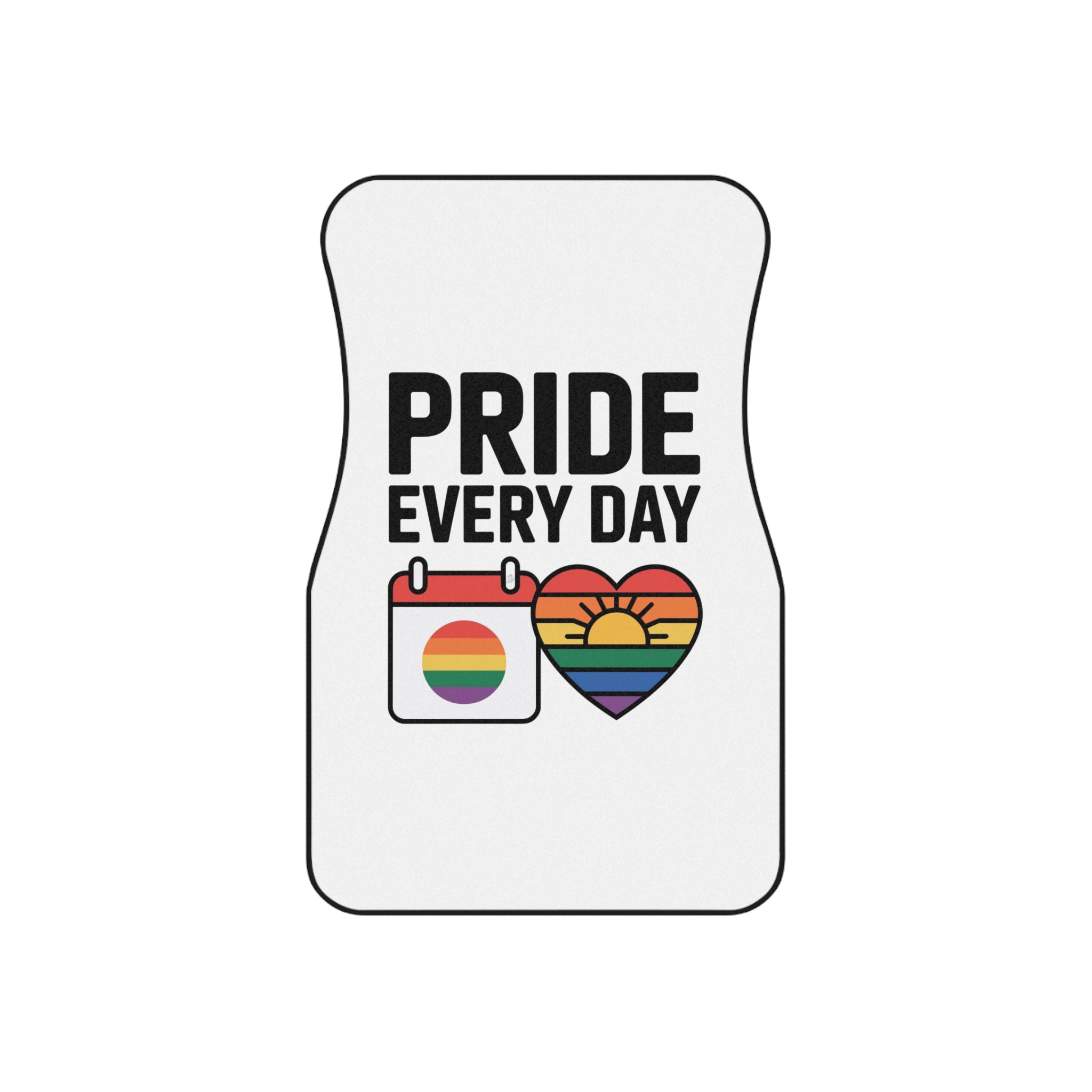 Pride Every Day T Shirt Design Isolated White Background Car Mats Set Of 4 - Image 2