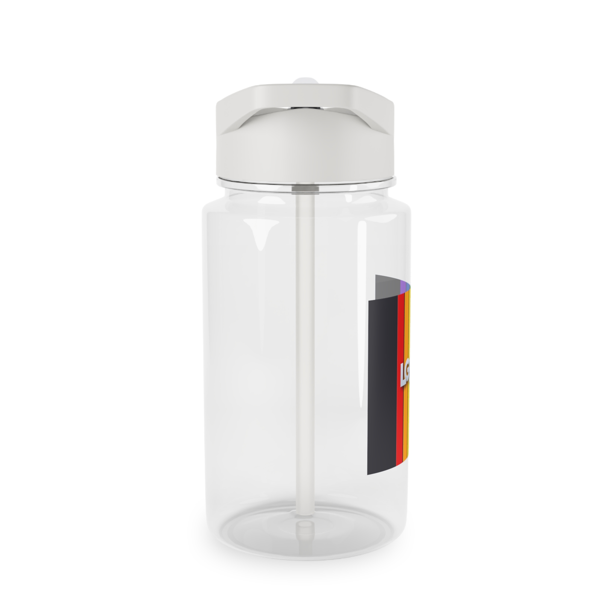 Lgbtq Paper Sign Rainbow Flag Tritan Water Bottle - Image 4