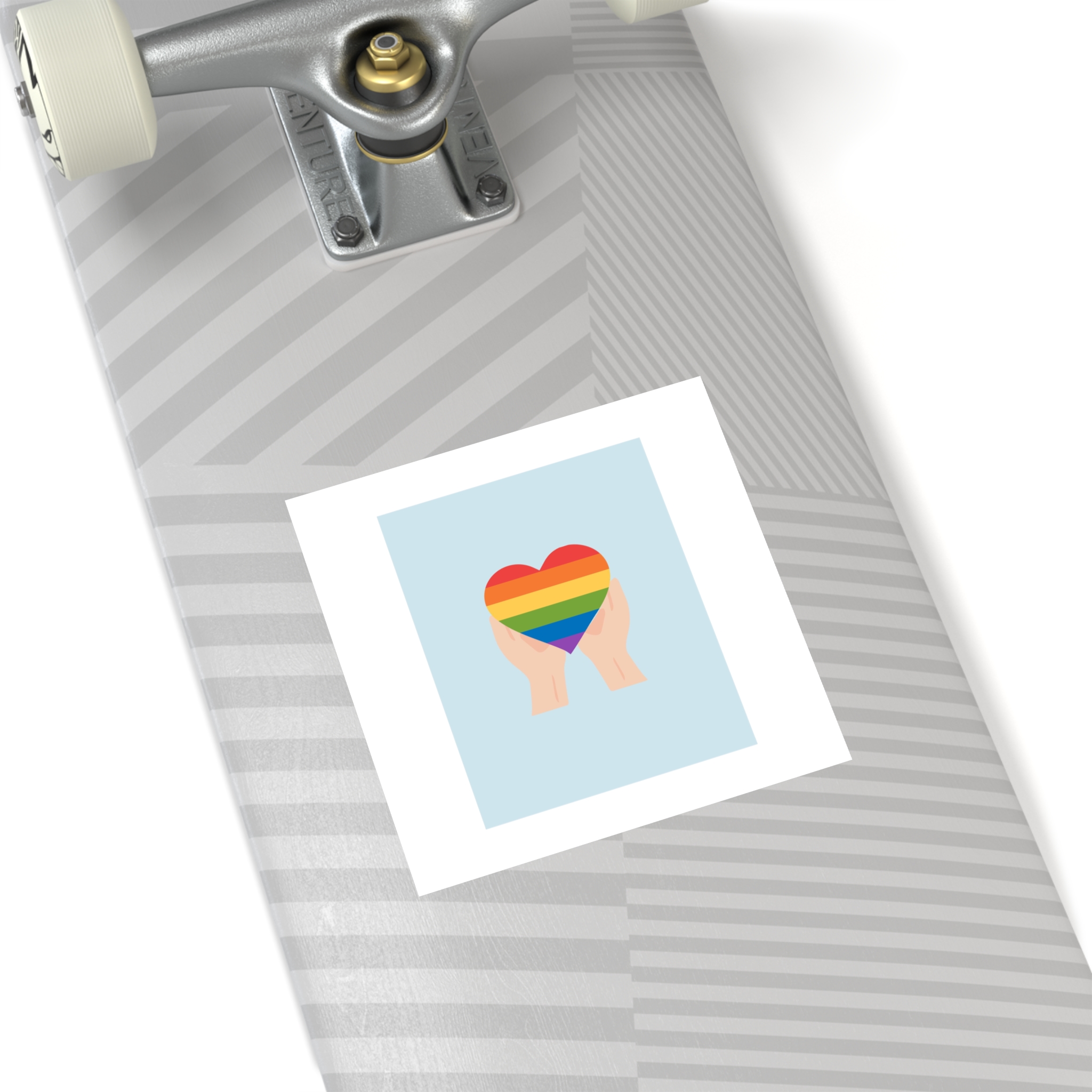 Pride Lgbt Card Support Love Poster That Says Rainbow Heart It Laminate Stickers Square - Image 36
