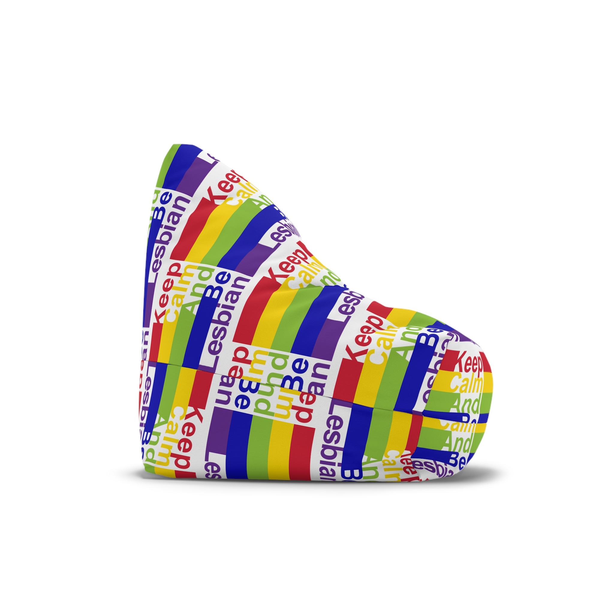 Lgbt Concept Motivating Phrase Colors Rainbow Keep Calm Be Yourself Bean Bag Chair Cover - Image 3