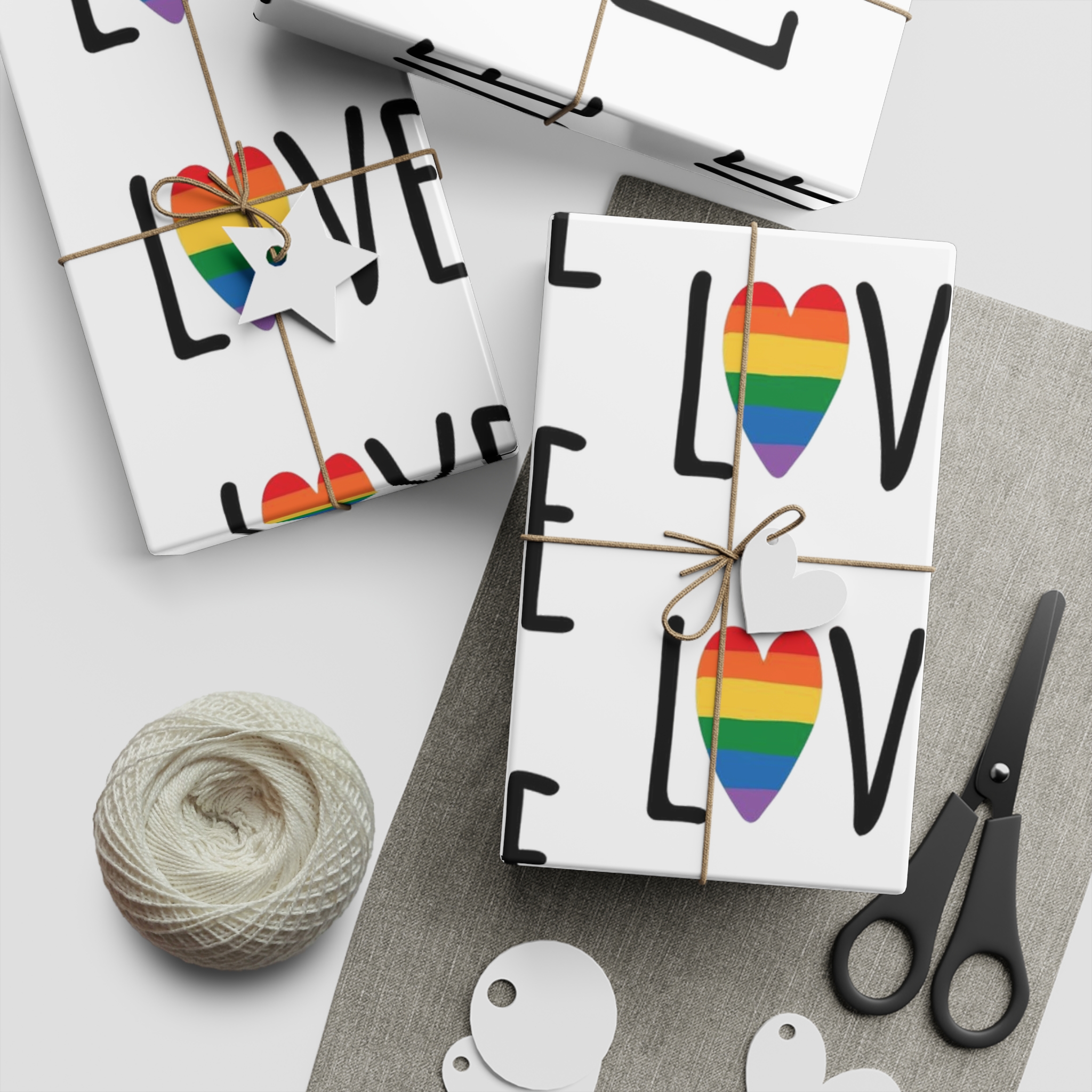 Seamless Pattern Lgbt Rainbow Love Text Gift Wrapping Paper Sheets 1pc - Image 5
