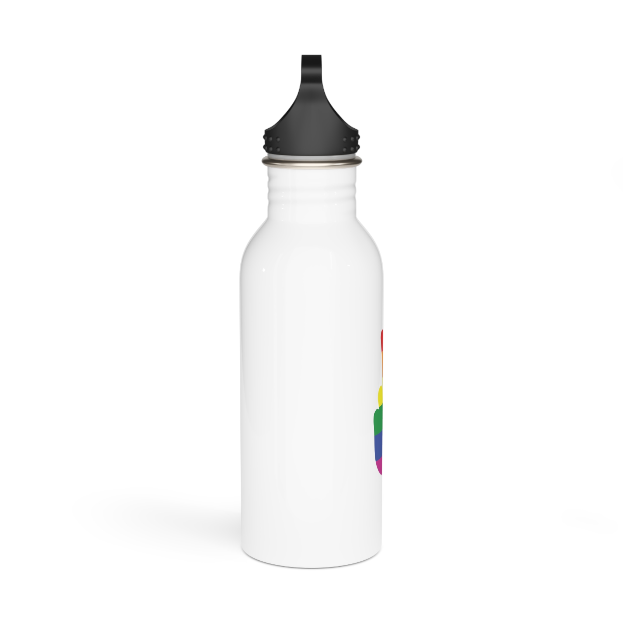 Rainbow Peace Sign Hand Gesture Colored Lgbt Flag Stainless Steel Water Bottle - Image 2
