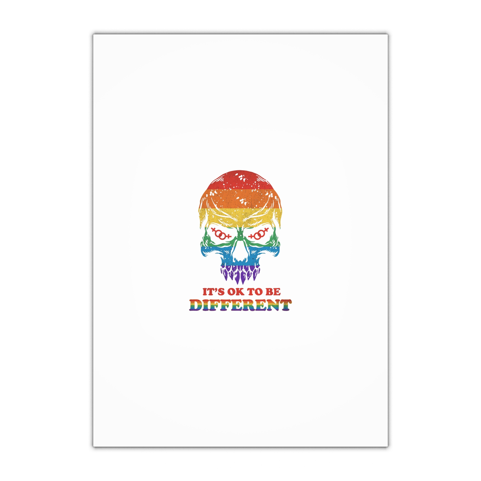 Skull Pride Rainbow Vintage Vector Premium T Shirt Gift Wrapping Paper Sheets 1pc