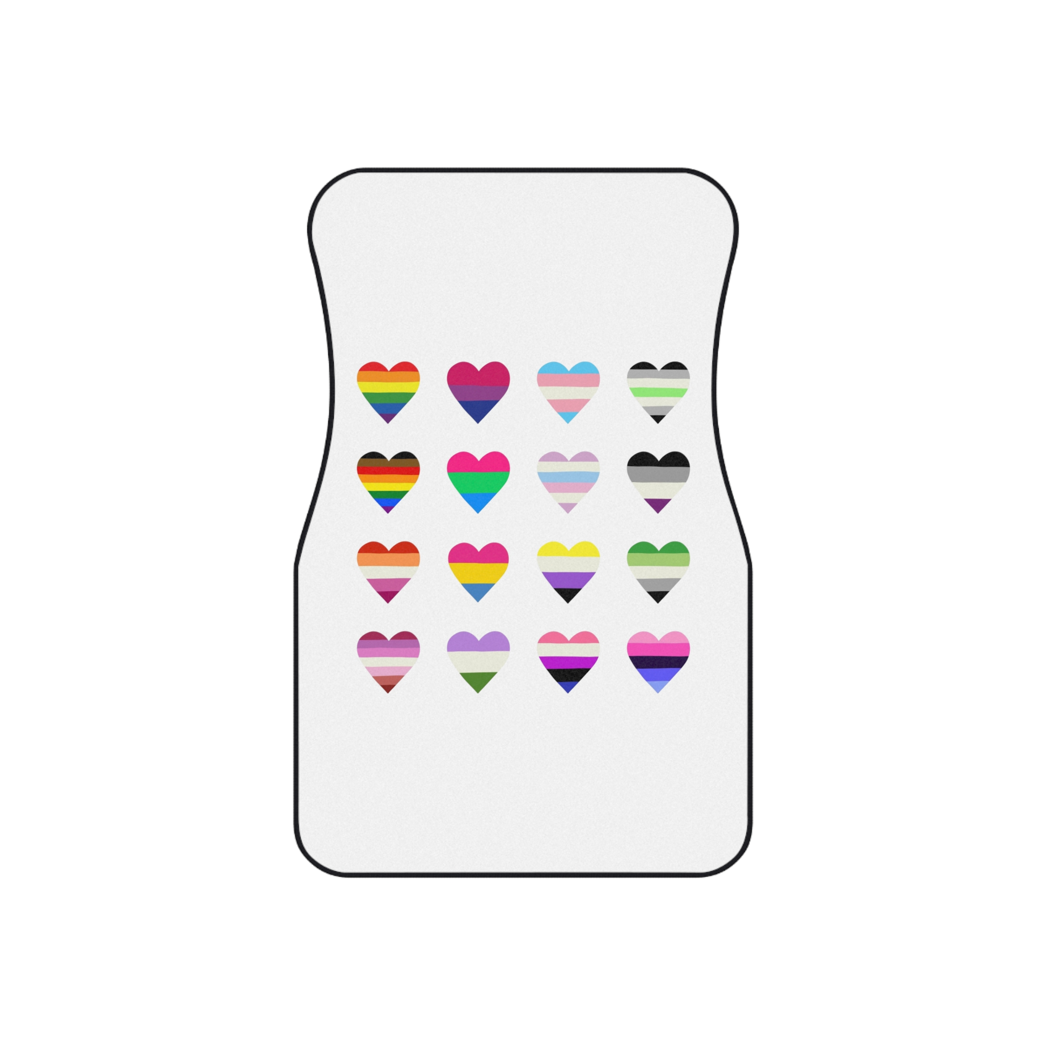 Set Colorful Lgbtq Pride Flag Heart Shape Gender Equality Sexual Identity Pride Flags Collection Lgbtqia Community Pride Month (1) Car Mats Set Of 4 - Image 2