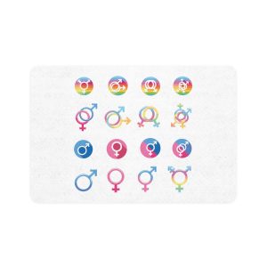 Gender Sexuality Identity Symbols Collection Pet Food Mat 12x18