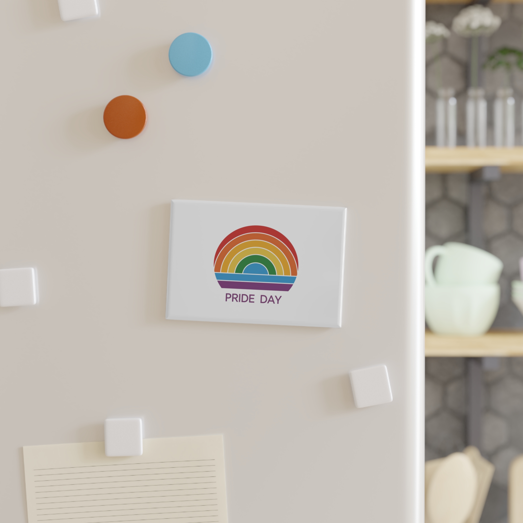 Rainbow Pride Day Celebration Logo With Multicolor Arches Text Lgbtq Support Equality Awareness Button Magnet Rectangle 1 And 10 Pcs - Image 7