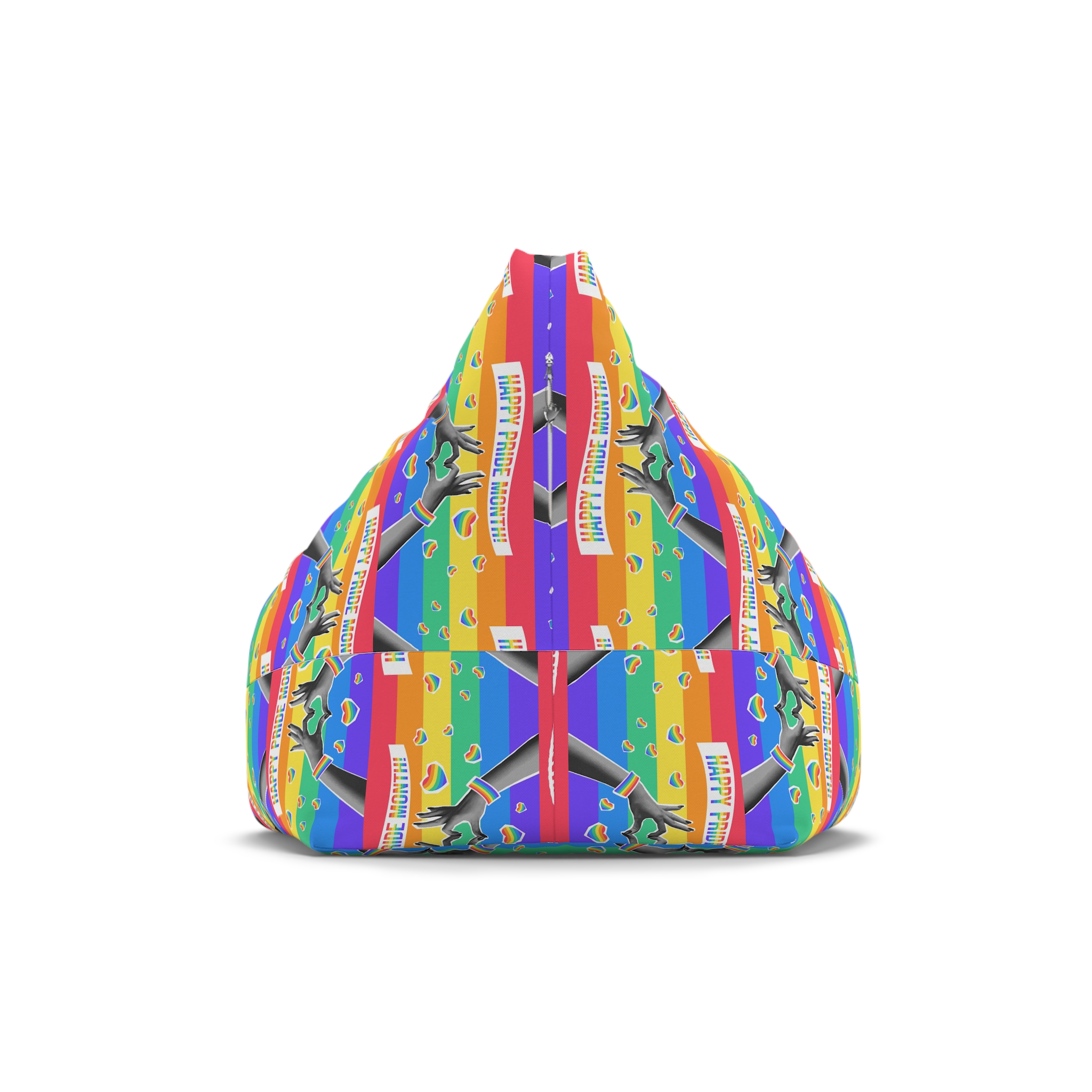 Lgbtq Pride Month Card Y2k Style Trendy Retro Collage Halftone Hands Bean Bag Chair Cover - Image 2