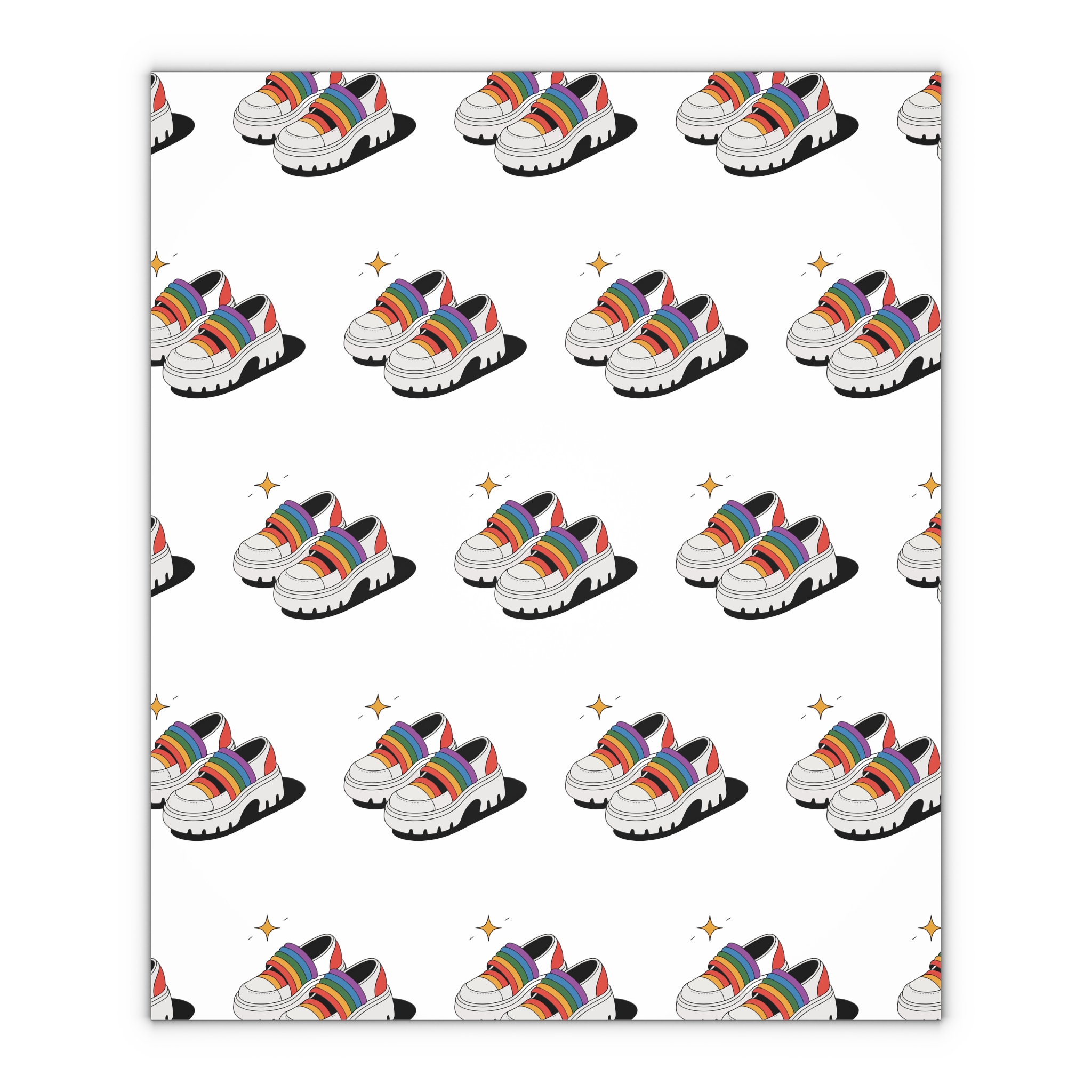 Rainbow Shoes Gift Wrapping Paper Sheets 1pc - Image 4