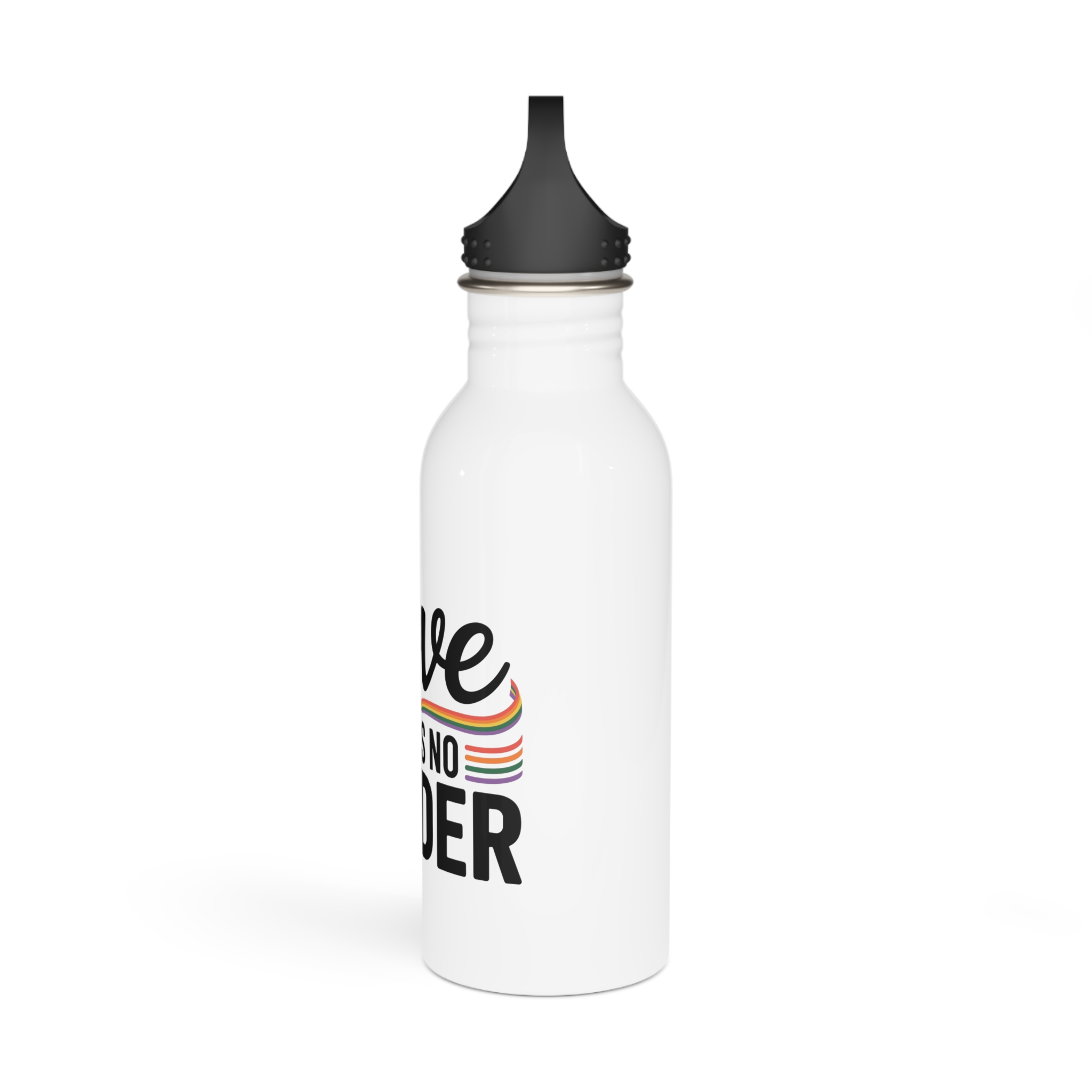 Love Knows No Gender T Shirt Design Isolated White Background 2 Stainless Steel Water Bottle - Image 4