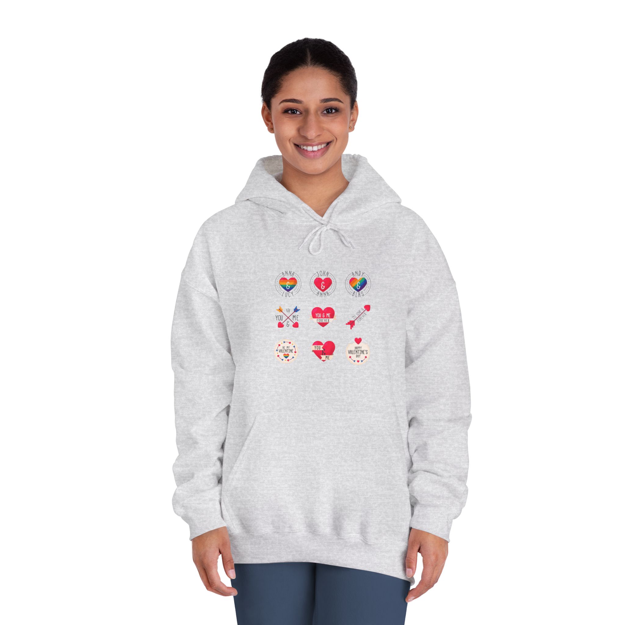 Lgbt Valentine S Day Label Collection Unisex Dryblend Hooded Sweatshirt - Image 8