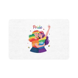 Celebrating Love Diversity Two Happy People Embracing Together Pet Food Mat 12x18