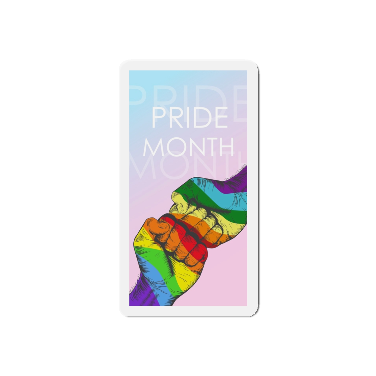Rainbow Colored Hand Fist Fist Gesture Gay Pride Month Background Lgbt Concept Die Cut Magnets - Image 4