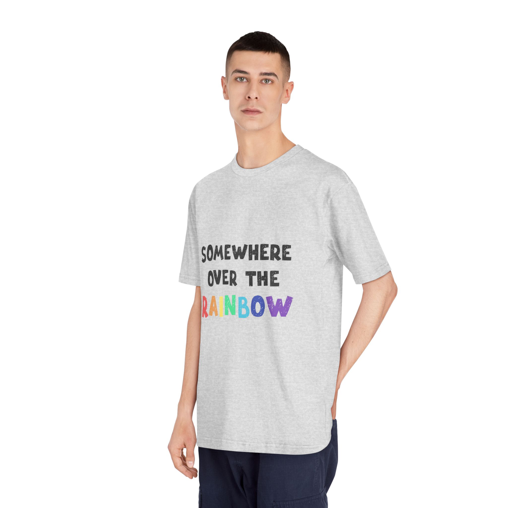 Vector Illustration With Hand Drawn Lettering Rainbow - Unisex Classic Crewneck T Shirt - Image 16