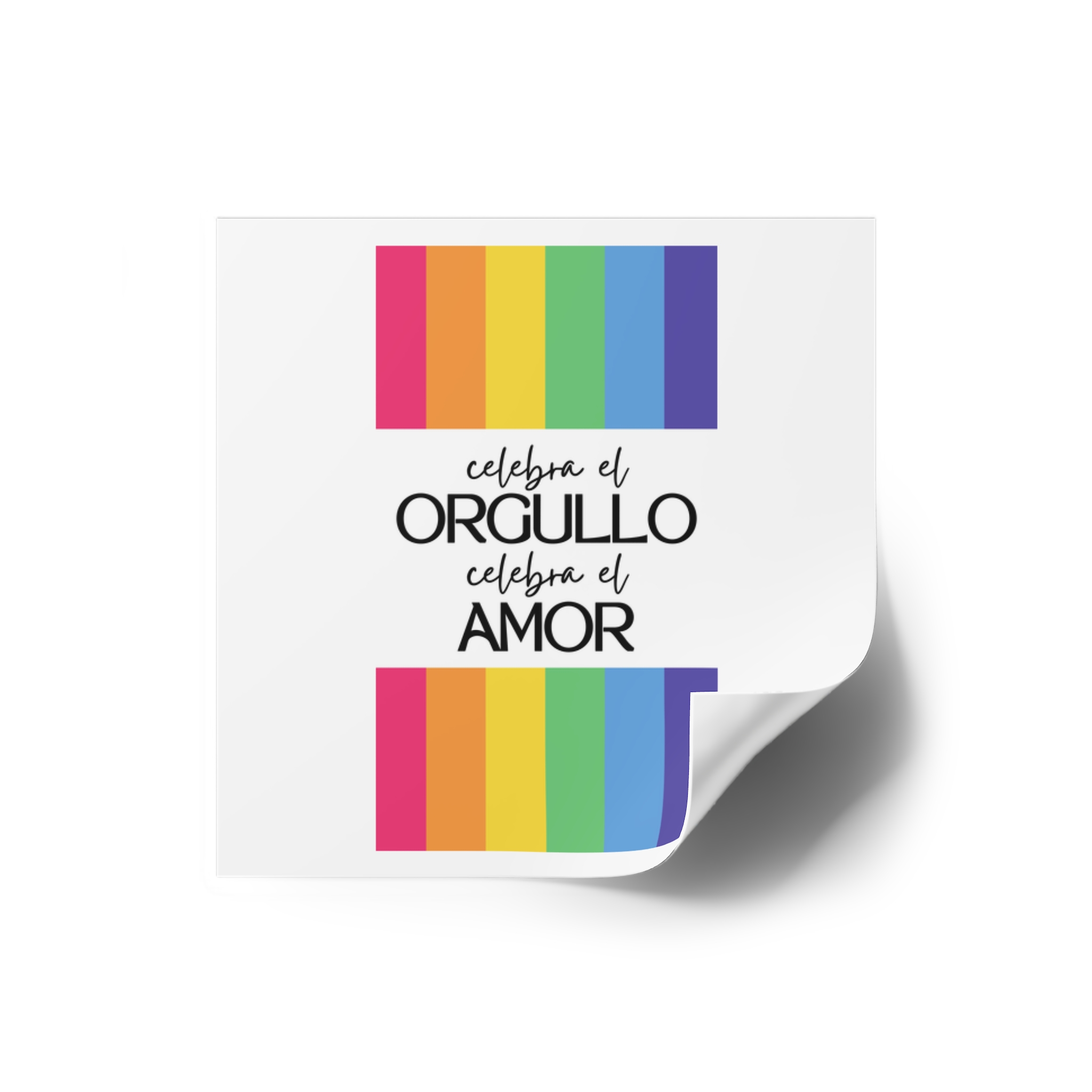 Happy Pride Month Rainbow Background Template Design Laminate Stickers Square - Image 14