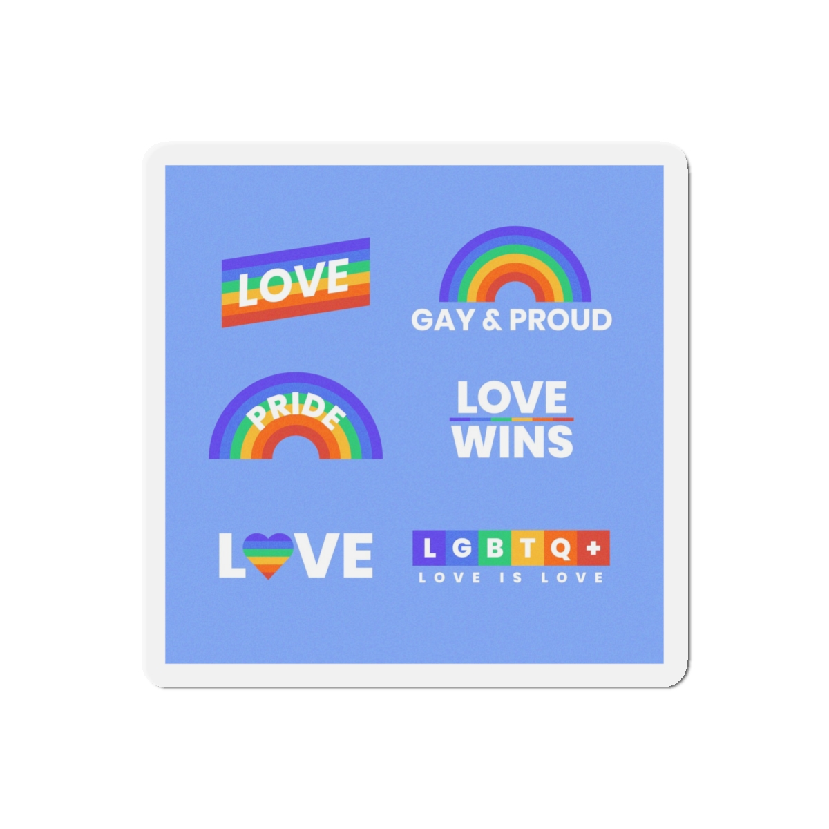 Pride Day Concept Rainbow Labels Die Cut Magnets - Image 10