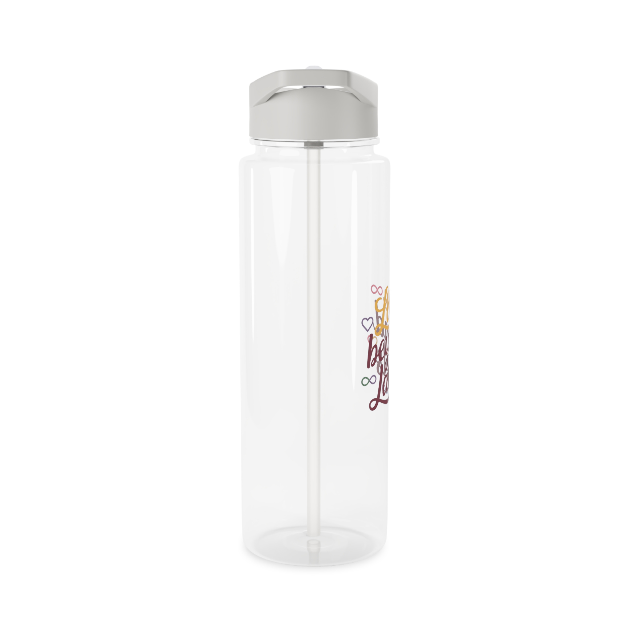Love Beyond Labels T Shirt Design Isolated White Background Tritan Water Bottle - Image 8