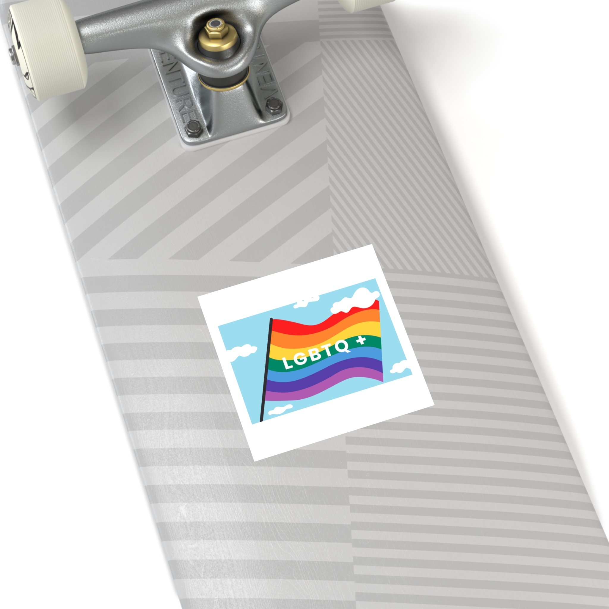 Rainbow Flag Banner Template Lgbtq Rights Laminate Stickers Square - Image 72