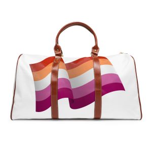 Flag Lesbian Lgbtq Ribbon Style Flag That Conveys Sense Movement Waving Effect Waterproof Travel Bag