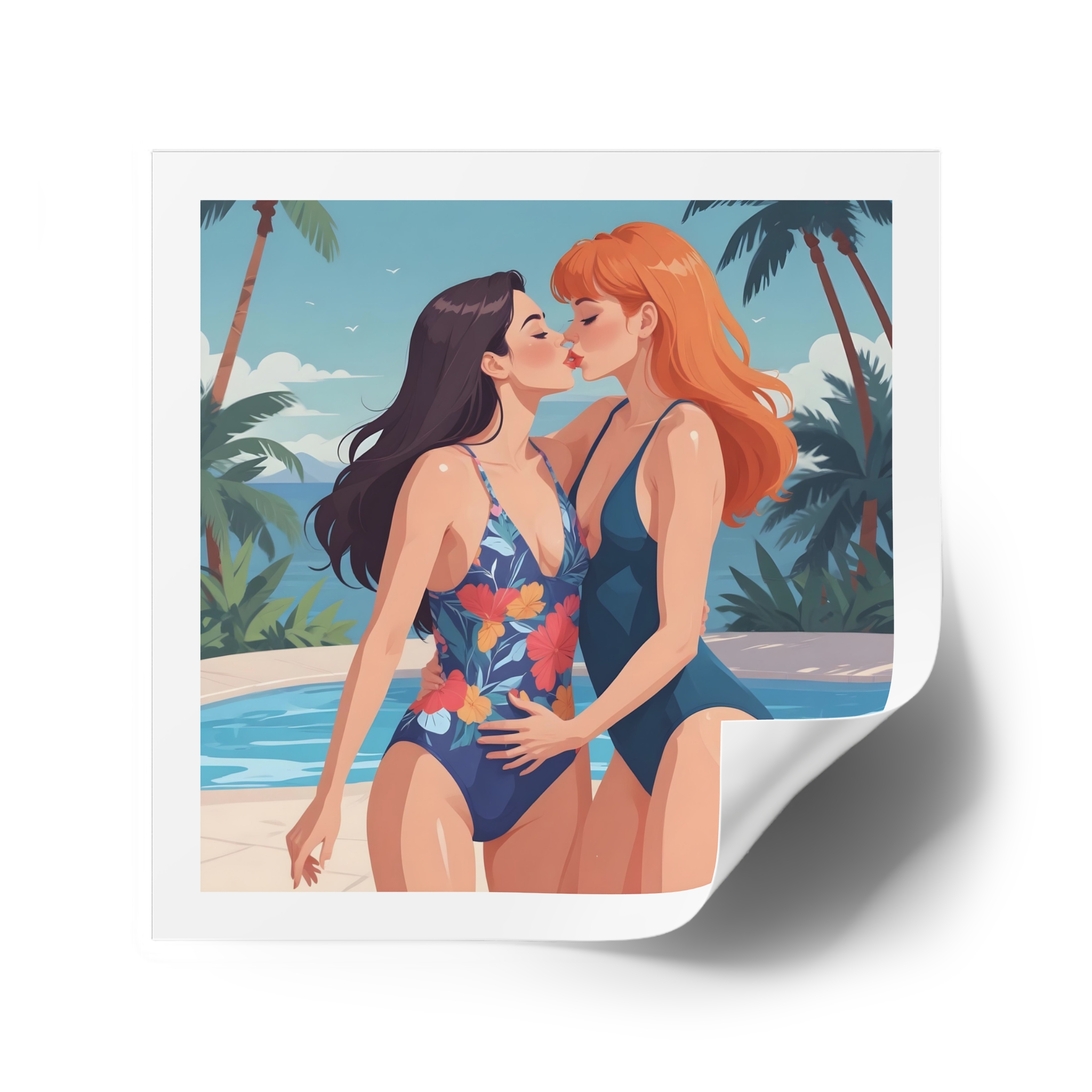Lesbian Pride Design 9A4265 Laminate Stickers Square - Image 34