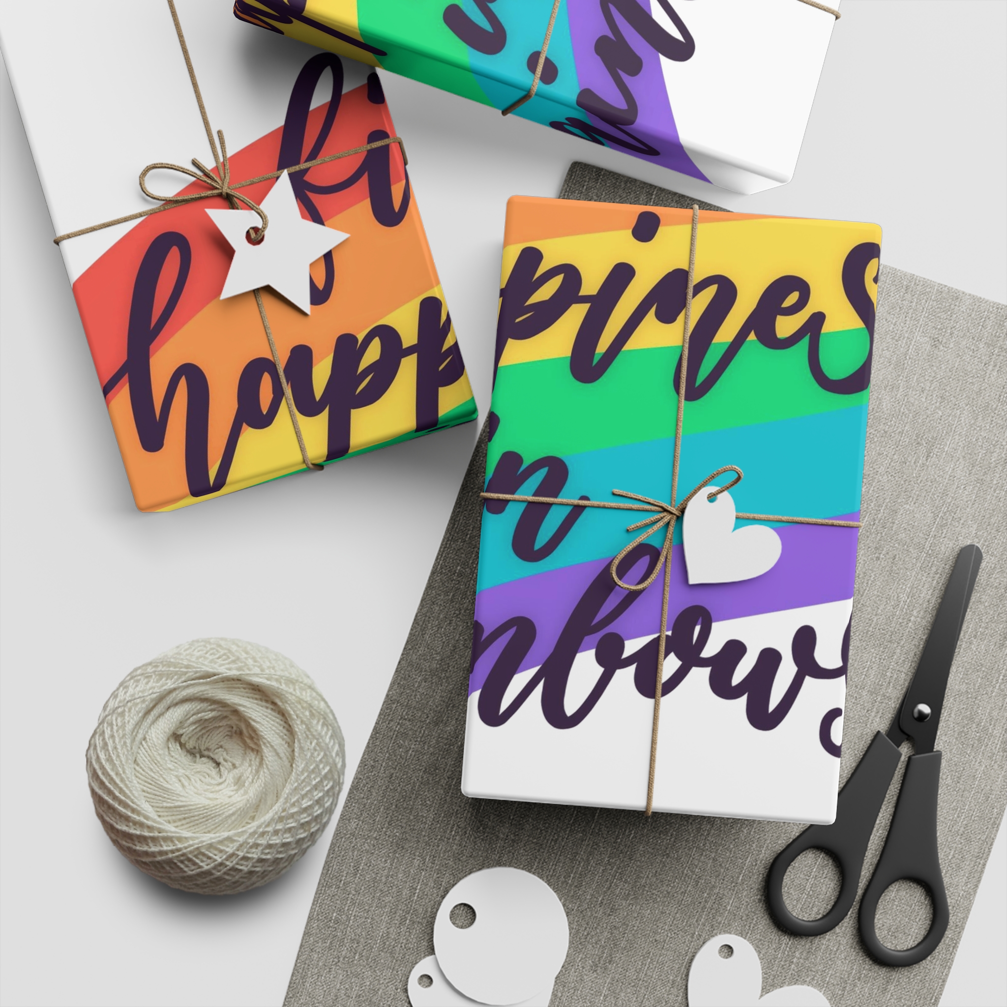 Pride Day Lettering With Rainbow Colors Gift Wrapping Paper Sheets 1pc - Image 2