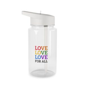 Love All Lgbtq Pride Month Positive Quote Rainbow Color Typographic Art White Background Tritan Water Bottle