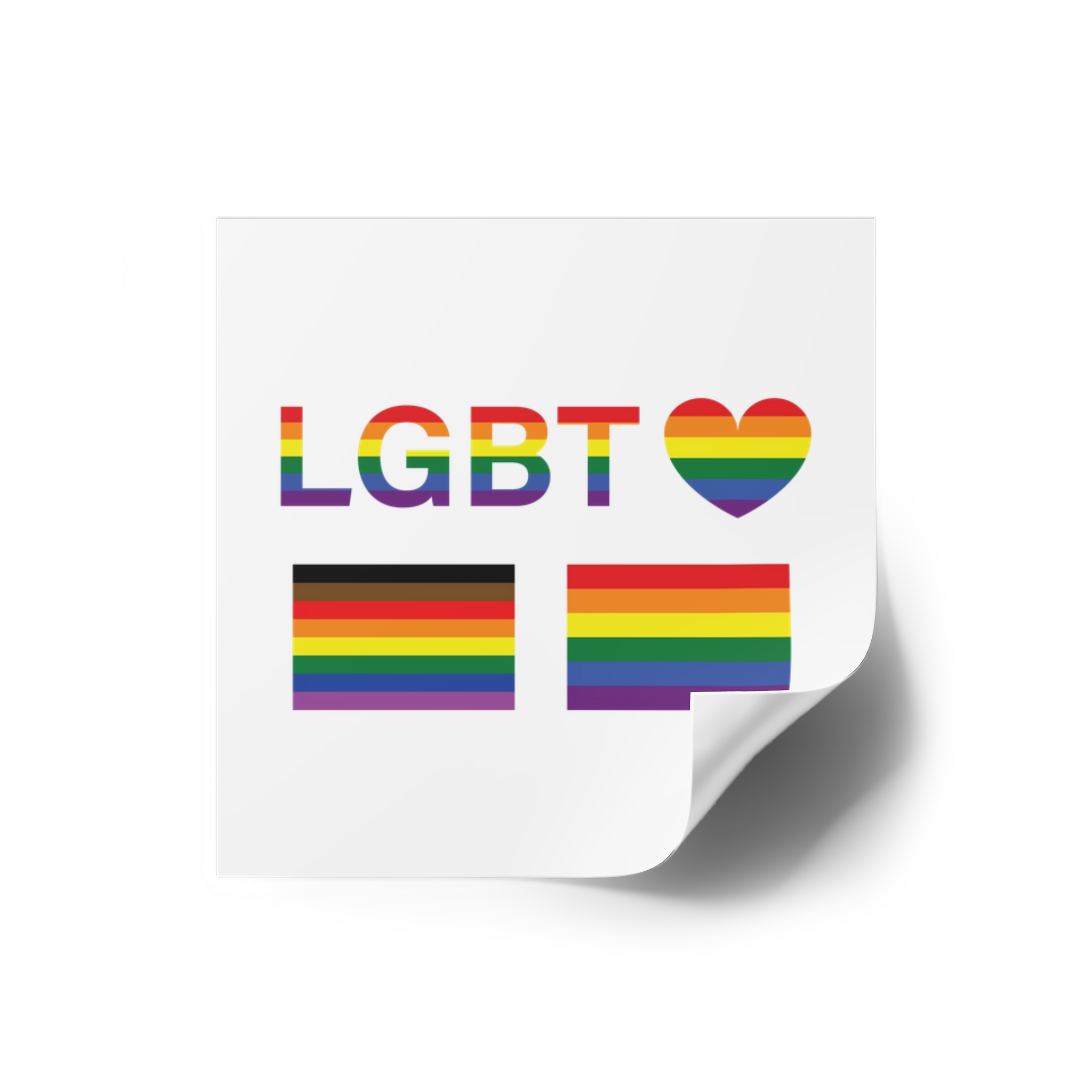 Lgbt Word Text Letter With Heart Rainbow Color Flag Isolated White Background Vector Illustrati Laminate Stickers Square - Image 2