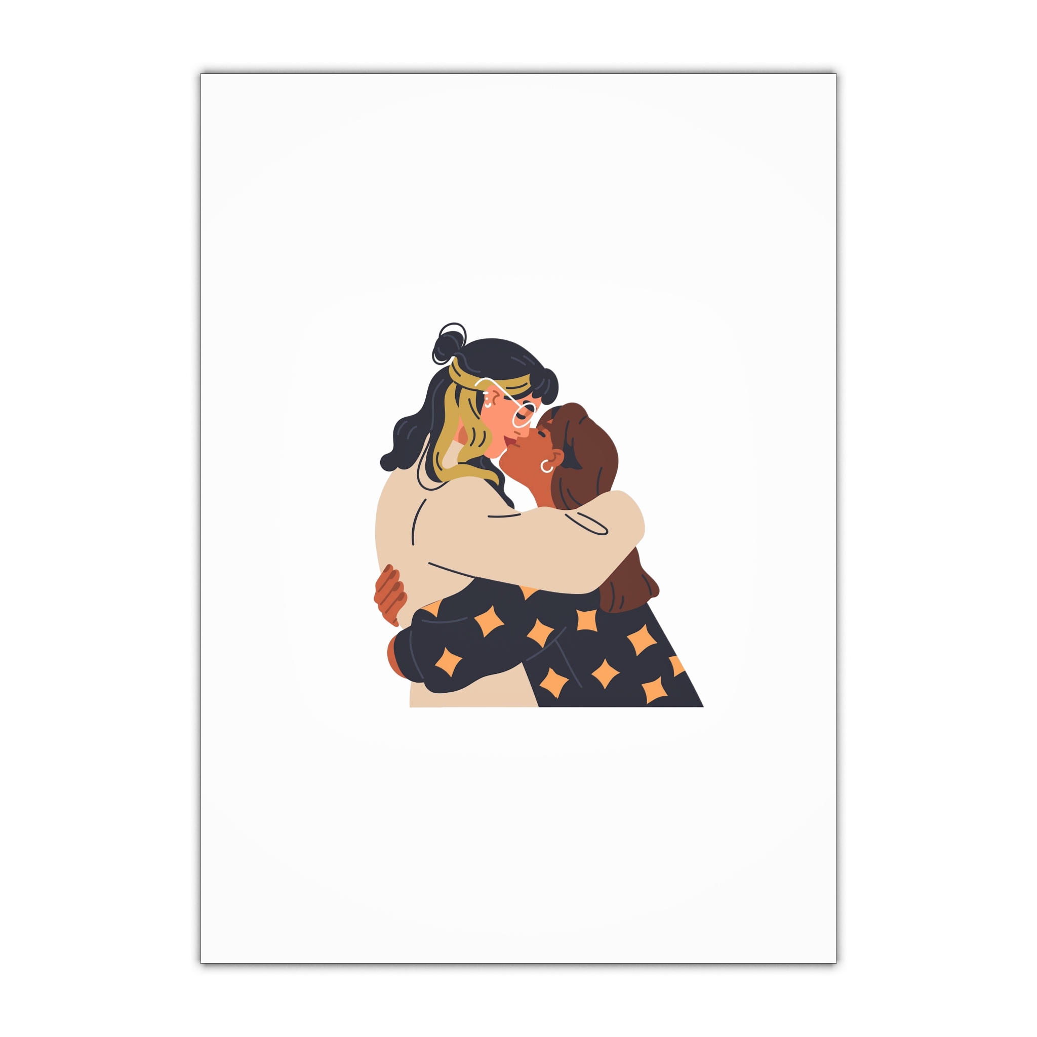 Lesbian Love Couple Kissing Hugging Lgbt Women Embracing Together With Passion Modern Young Homosexual Girlfriends Lgbtq Lovers Valentines Flat Vector Illustration Isolated White Background Gift...