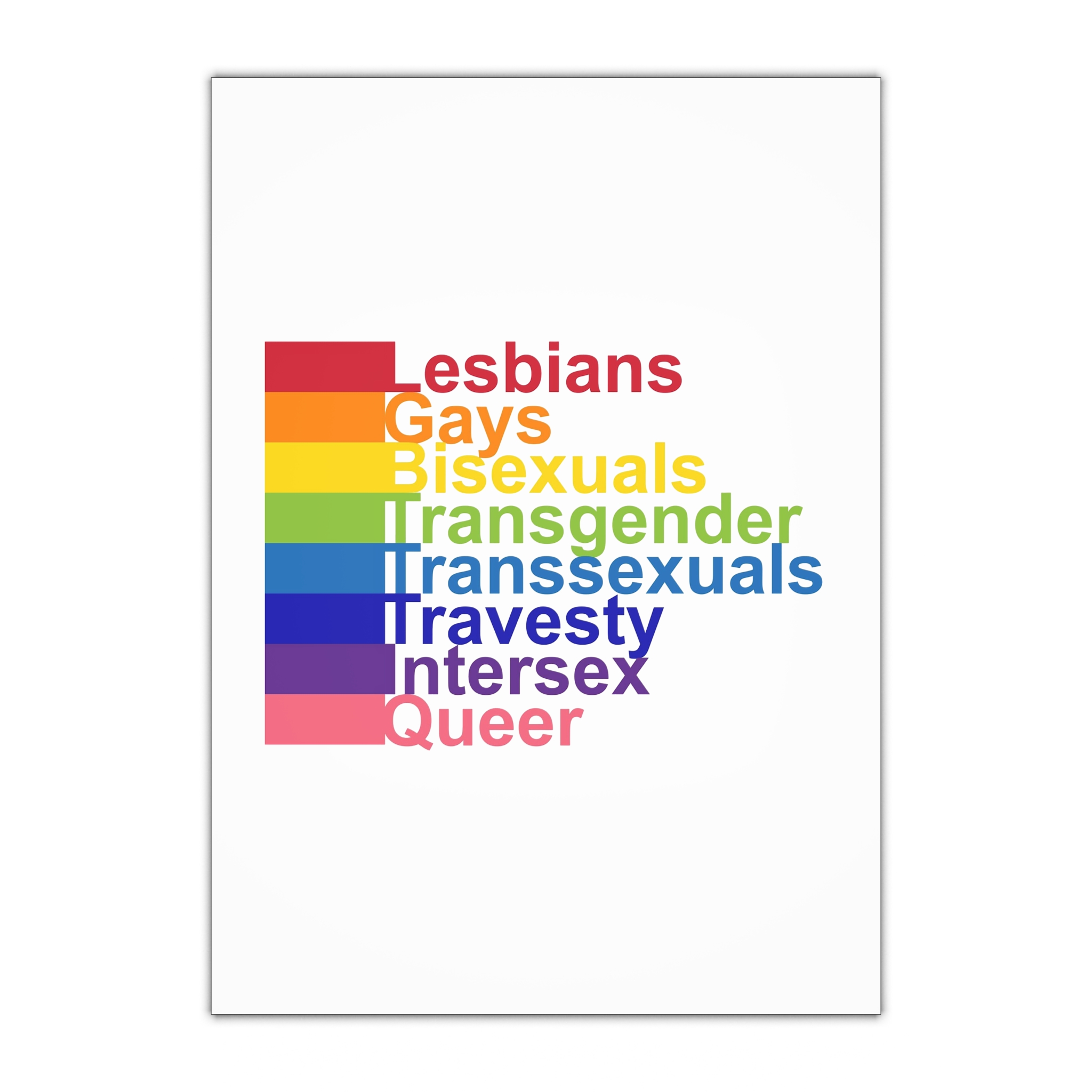 Lgbt Concept Motivating Phrase Colors Rainbow Decoding Abbreviations Lgbt Lesbian Gay Bisexual Transgender Transsexual Travesty Intersex Queer Gift Wrapping Paper Sheets 1pc