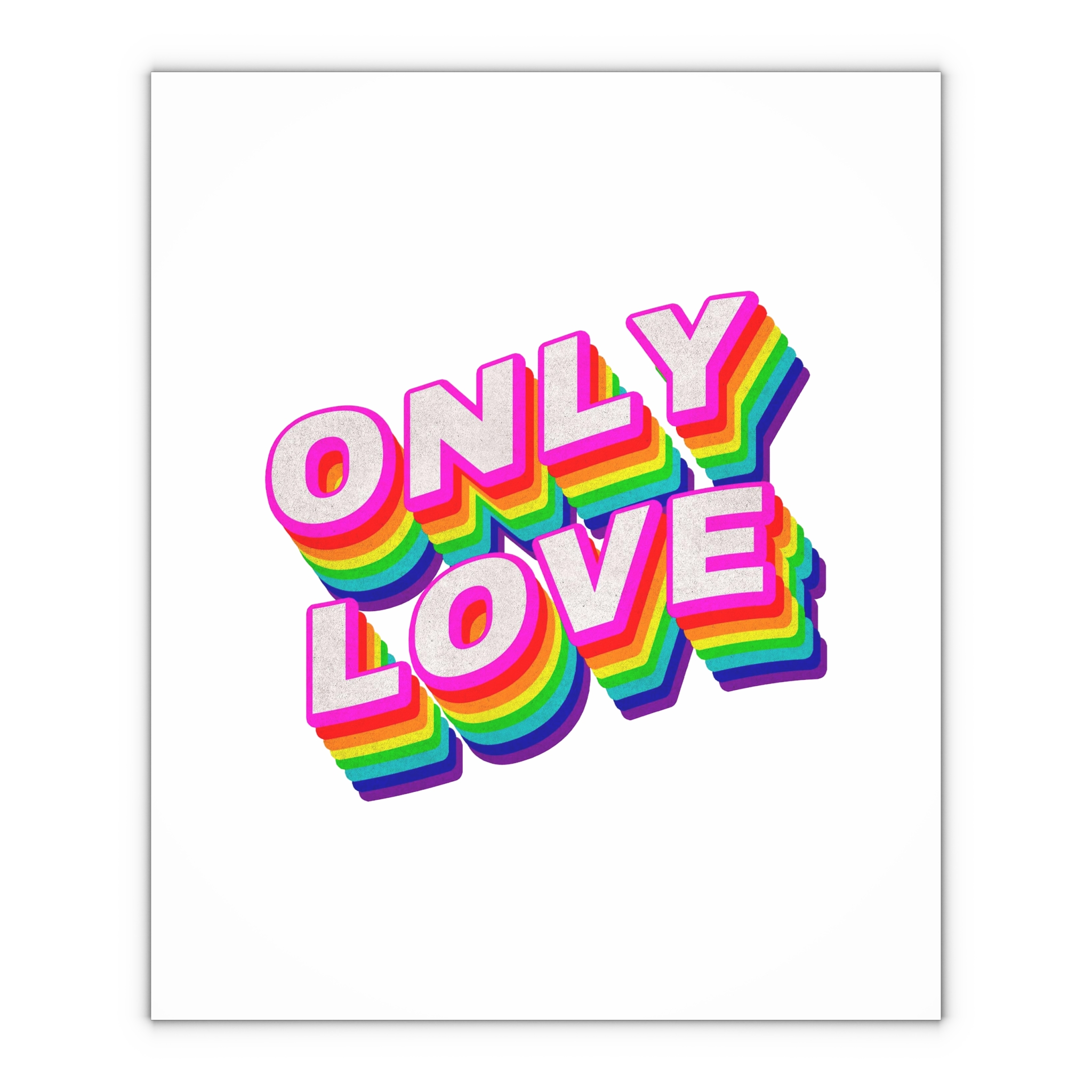 Rainbow Word Only Love Typography Design Element Gift Wrapping Paper Sheets 1pc - Image 4