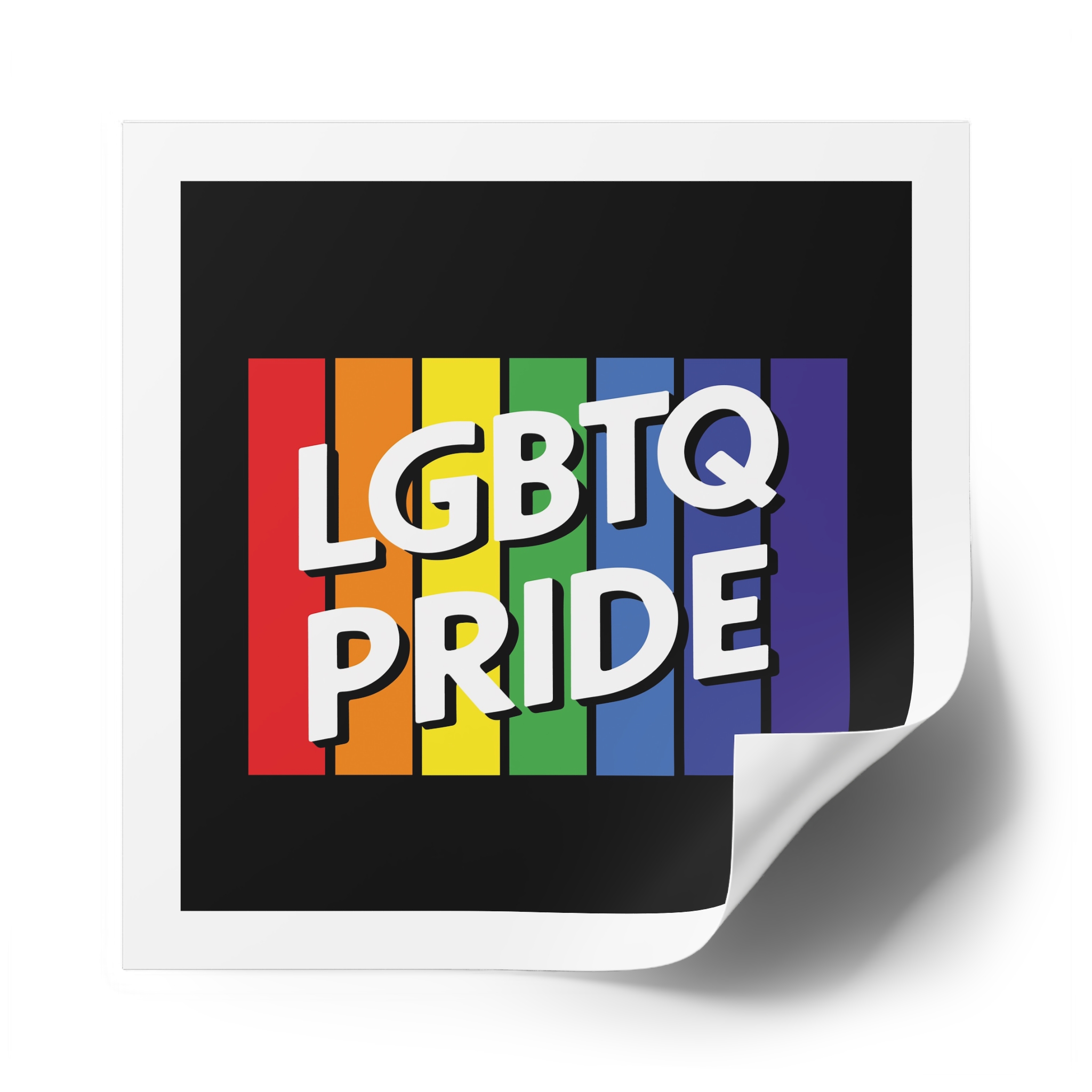 Rainbow Colored Sign That Says Rainbow Pride Pride Laminate Stickers Square - Image 62