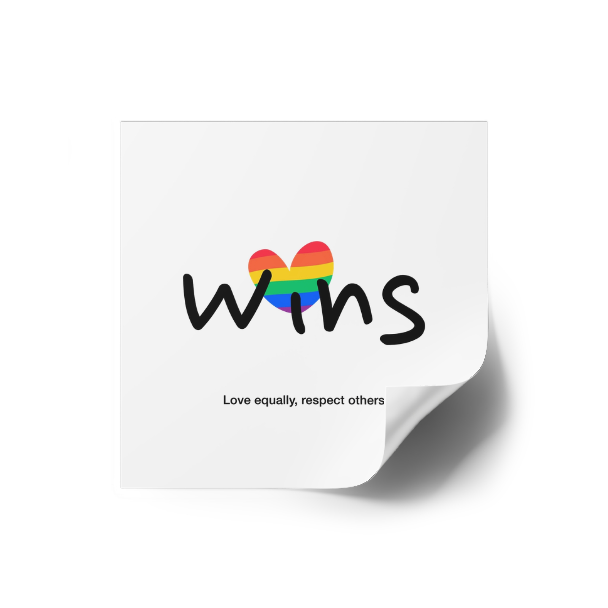 Love Letter Pride Rainbow Lettering Text Writing Pattern Freedom Love Heart Homo Colors Flag Parade (2) Laminate Stickers Square - Image 10