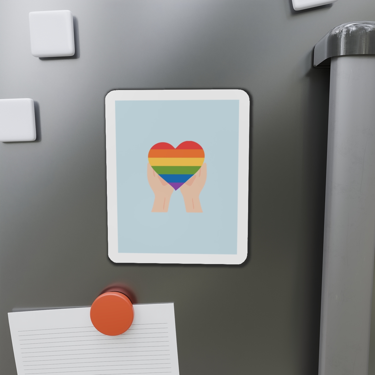 Pride Lgbt Card Support Love Poster That Says Rainbow Heart It Die Cut Magnets - Image 14