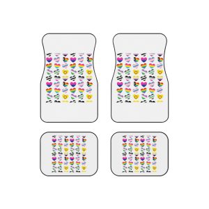 Vector Seamless Pattern Gender Lgbt Flag Heart (1) Car Mats Set Of 4