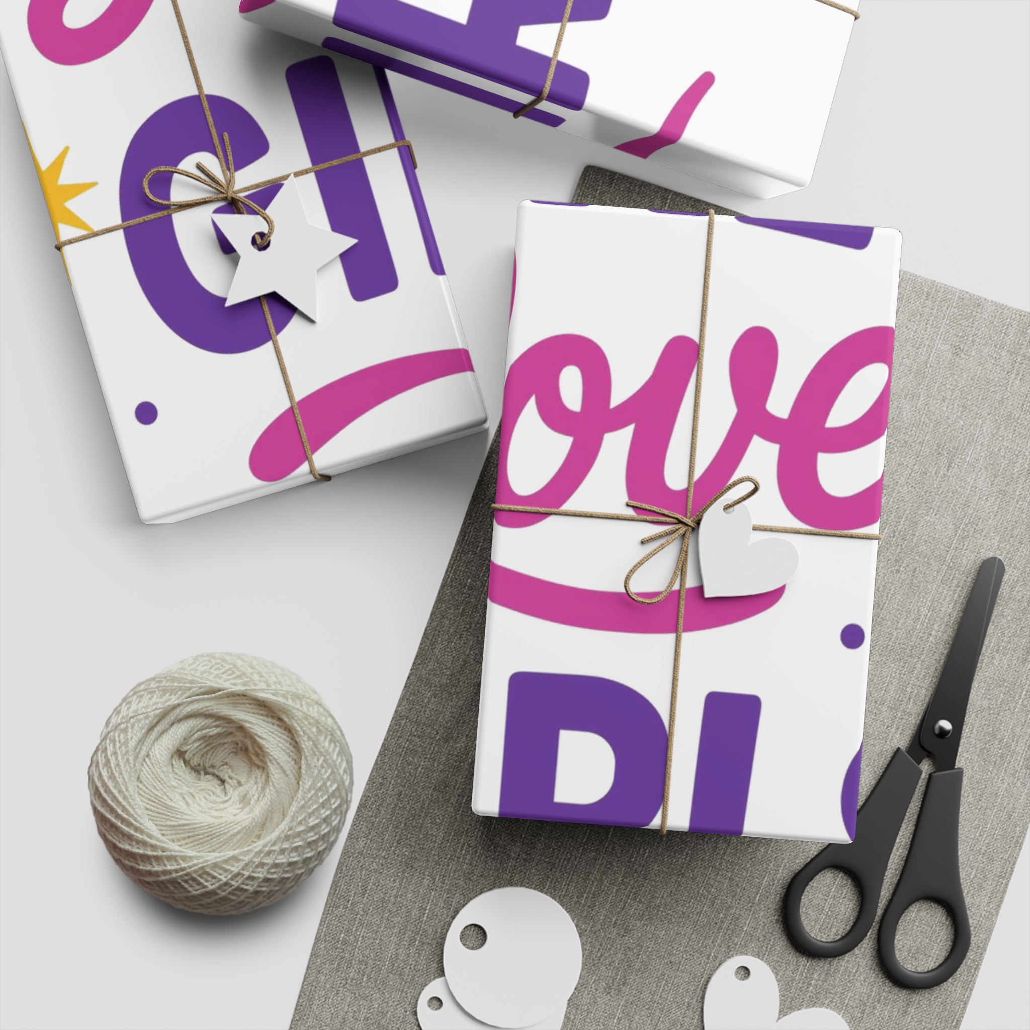 Vibrant Girls Love Girls Vector Illustration Featuring Bold Text Playful Decorative Elements Gift Wrapping Paper Sheets 1pc - Image 5