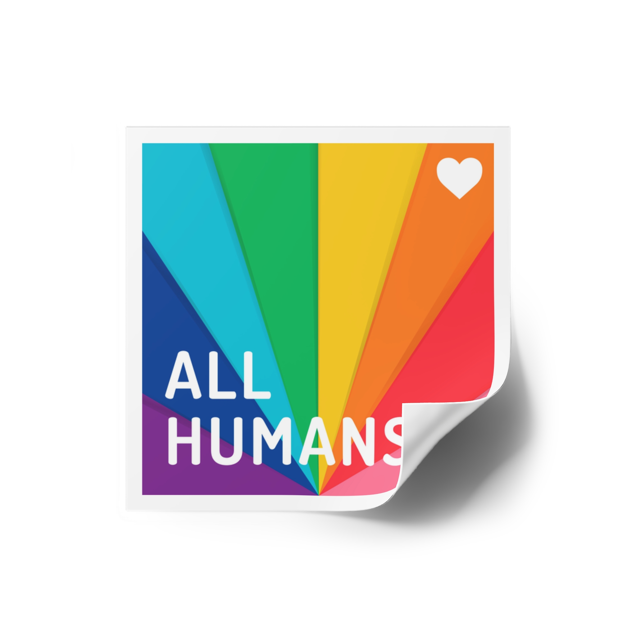 Rainbow Colored Background With All Humans Concept Pride Month Laminate Stickers Square - Image 2