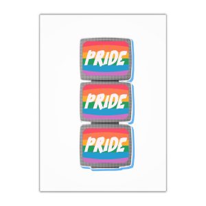 Retro Halftone Tvs With Rainbow Screens Bold Text Perfect Pride Month Activism Designs Gift Wrapping Paper Sheets 1pc