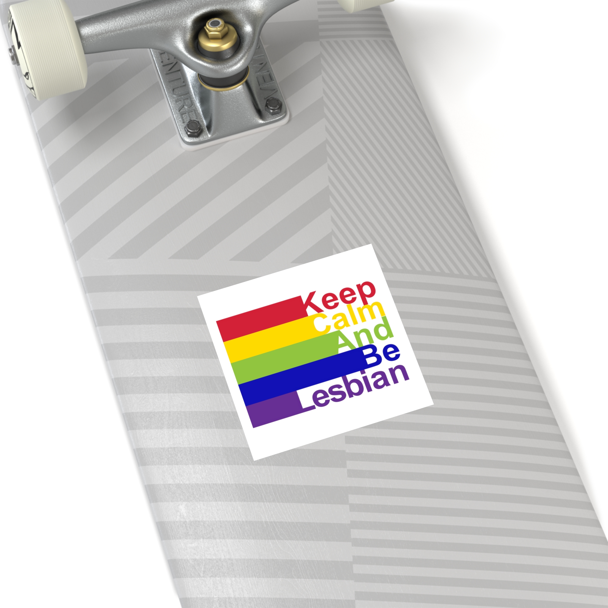 Lgbt Concept Motivating Phrase Colors Rainbow Keep Calm Be Yourself Laminate Stickers Square - Image 20