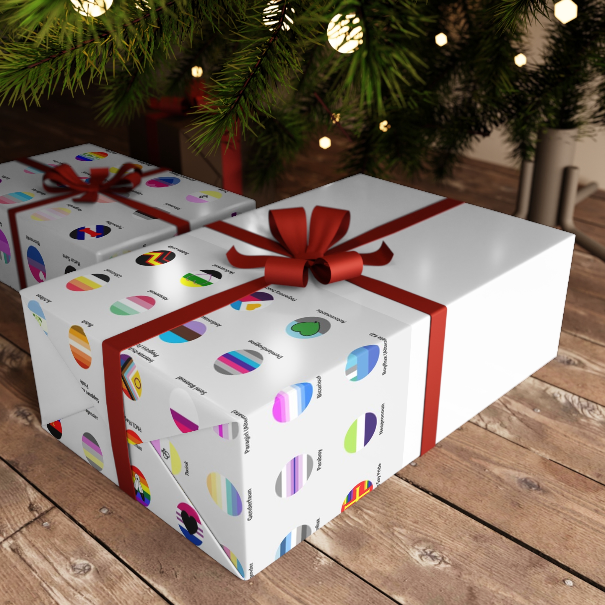 Circular Lgbtq Pride Flags Collection Chart Representing Diverse Gender Sexual Identities Gift Wrapping Paper Sheets 1pc - Image 6