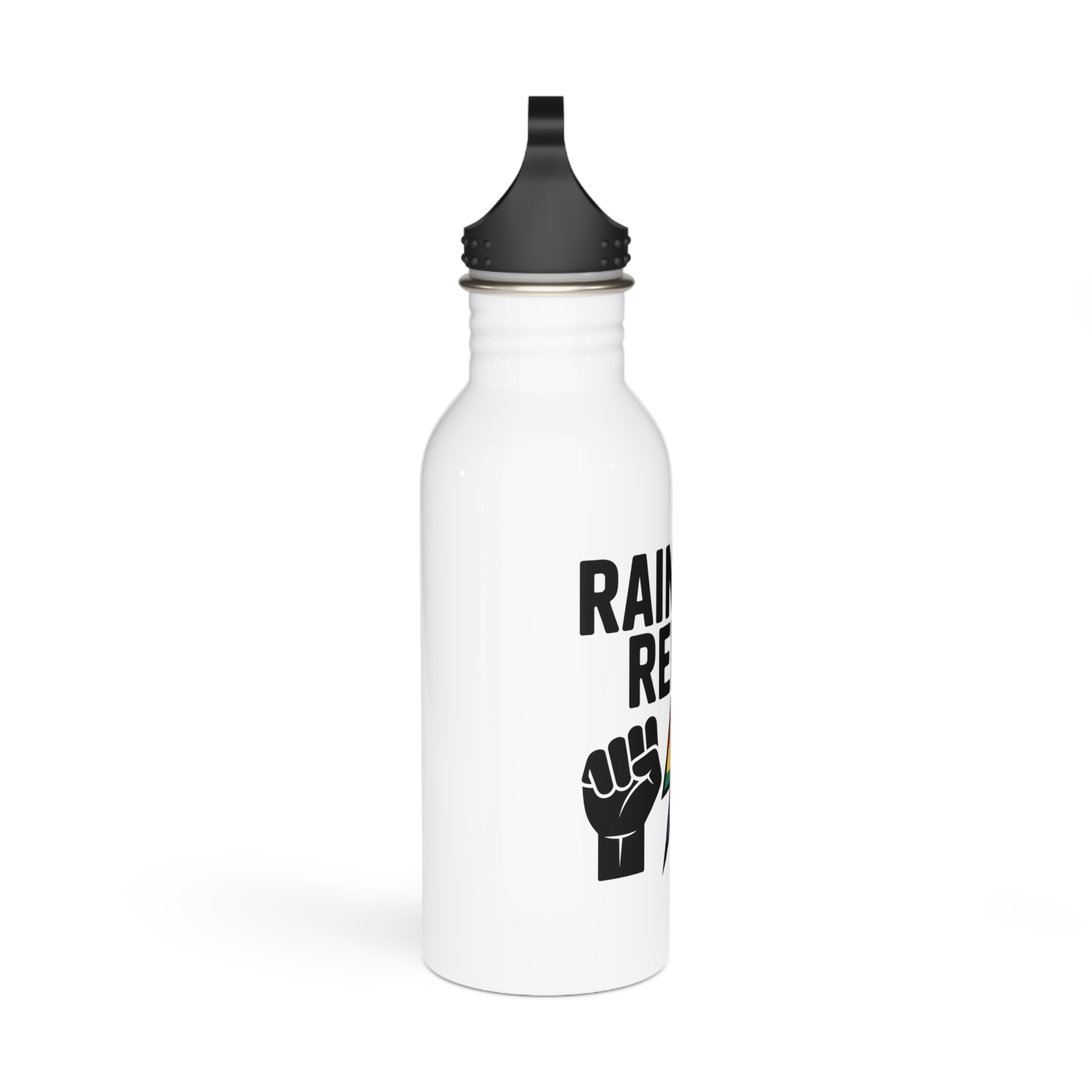 Rainbow Rebel T Shirt Design Isolated White Background 3 Stainless Steel Water Bottle - Image 2