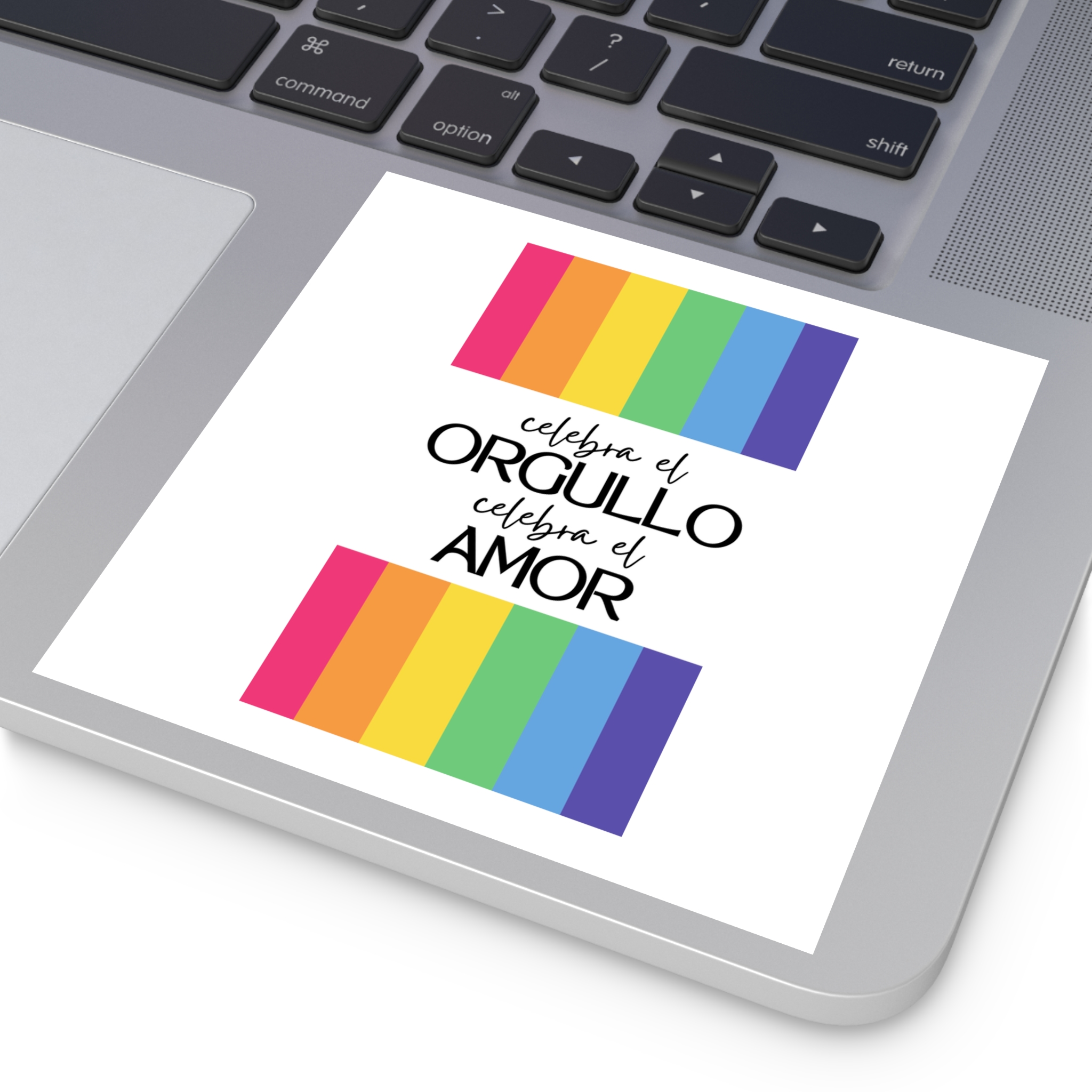 Happy Pride Month Rainbow Background Template Design Laminate Stickers Square - Image 35