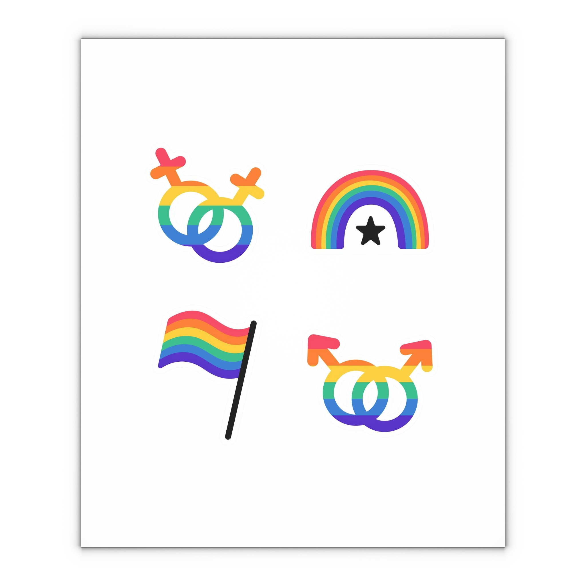 Lgbt Stickers Doodle Style Lgbtq Set Lgbt Pride Community Symbols Rainbow Colored Elements Flag Heart Rainbow Gift Wrapping Paper Sheets 1pc - Image 4