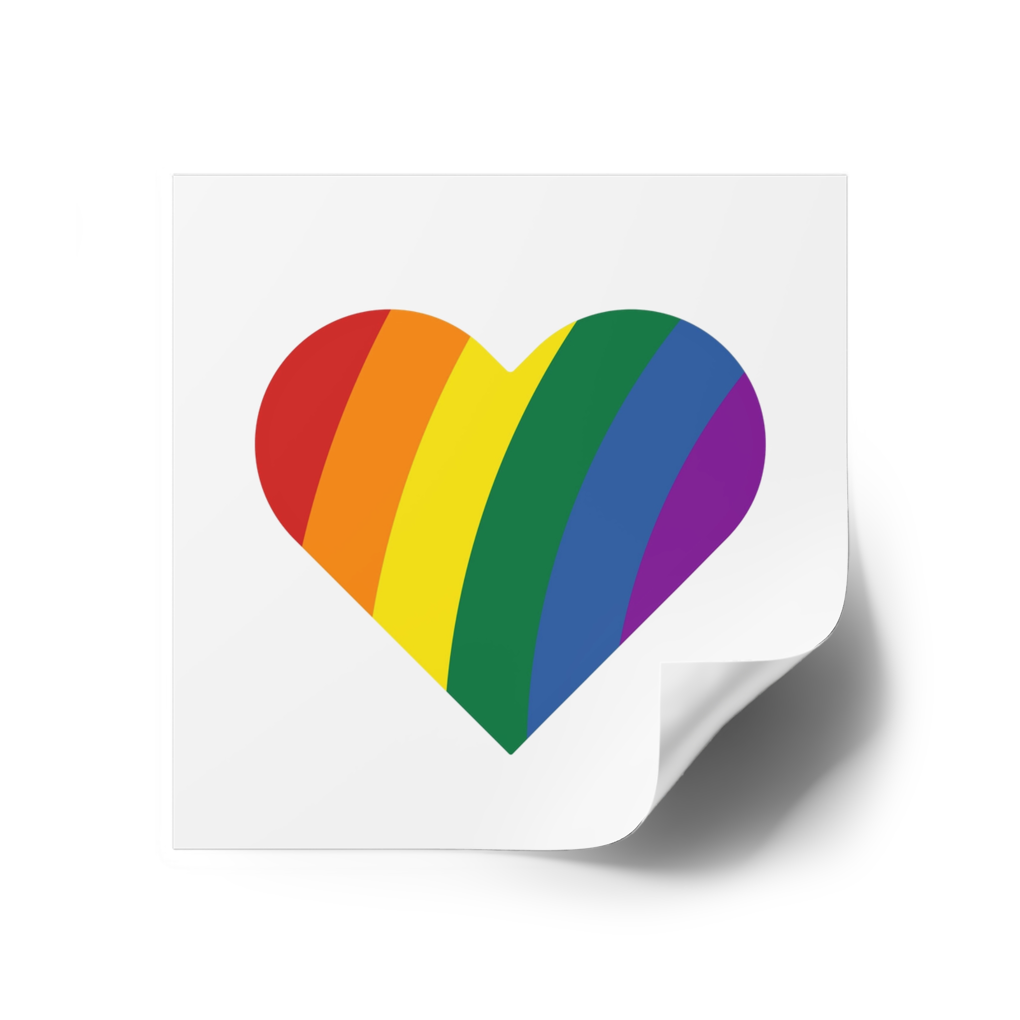 Minimalist Pride Heart Filled With Rainbow Colors Laminate Stickers Square - Image 26