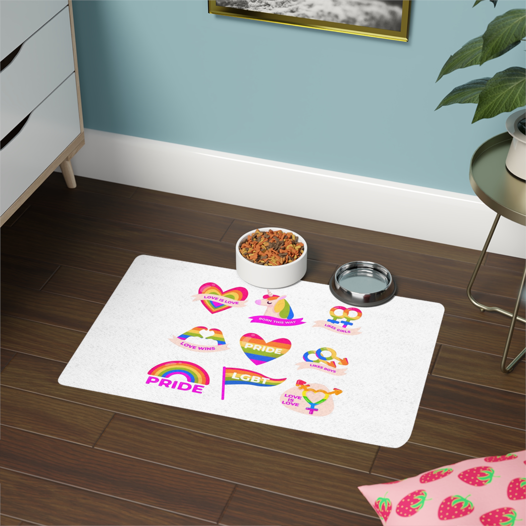 Pride Day Labels Set Pet Food Mat 12x18 - Image 4