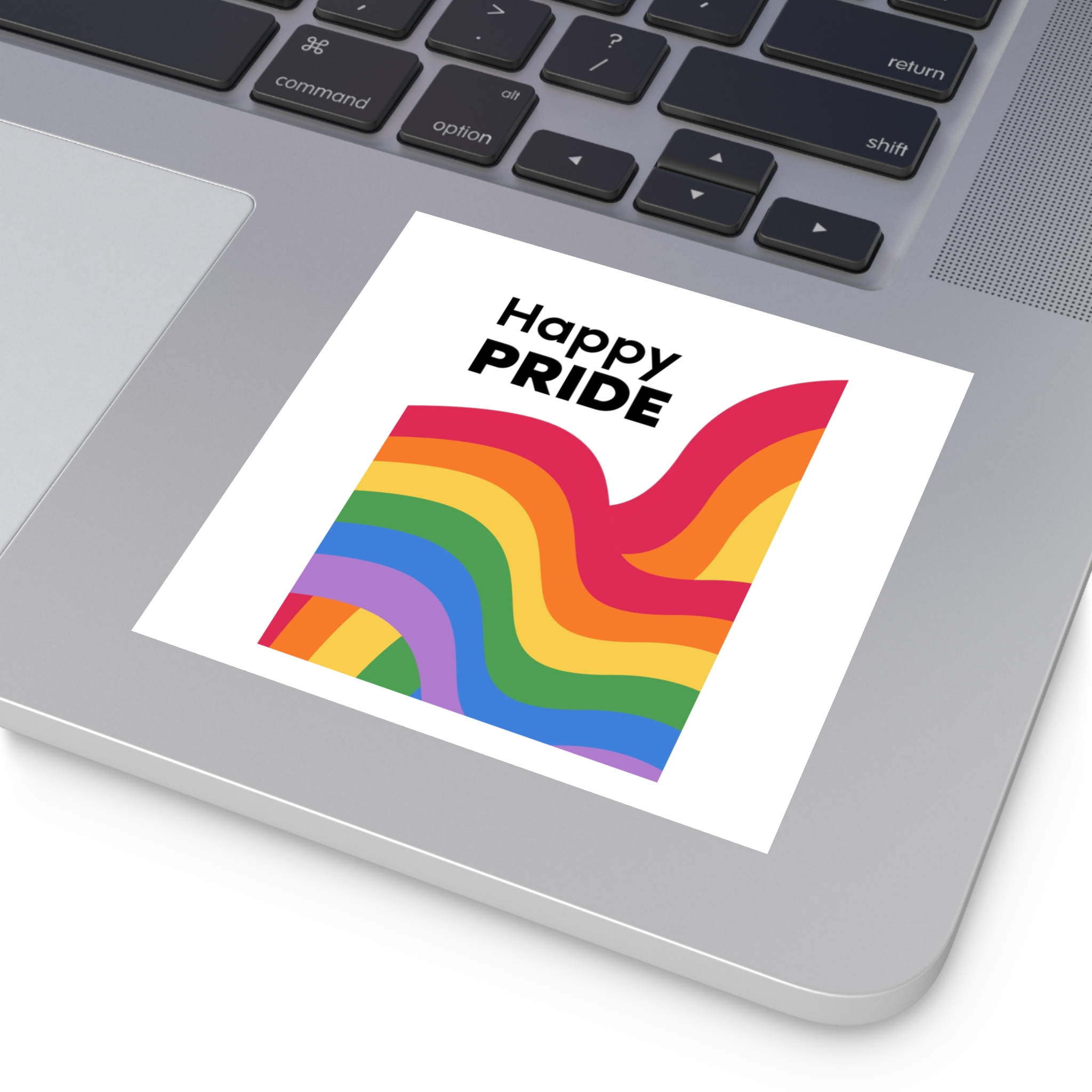 Happy Pride Month Rainbow Background Template Design Laminate Stickers Square - Image 23