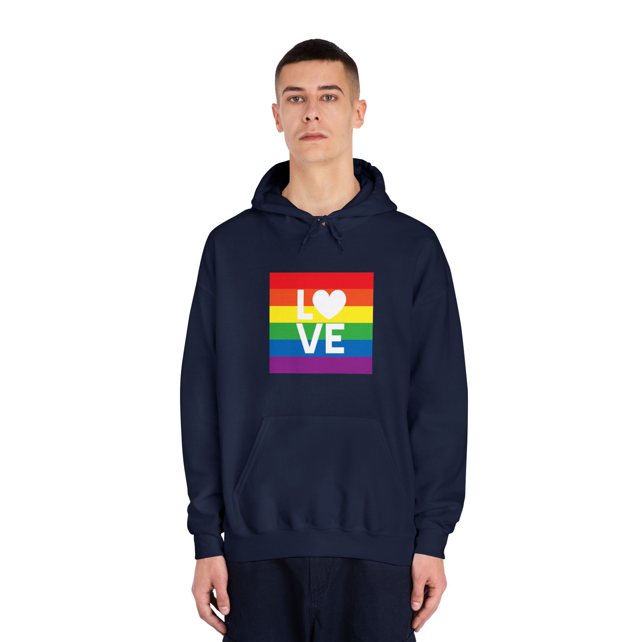 Love Lgbt Heart Squere White Unisex Dryblend Hooded Sweatshirt - Image 31