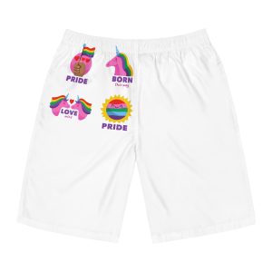 Illustrations Pride Day Badges Set Mens Board Shorts Aop
