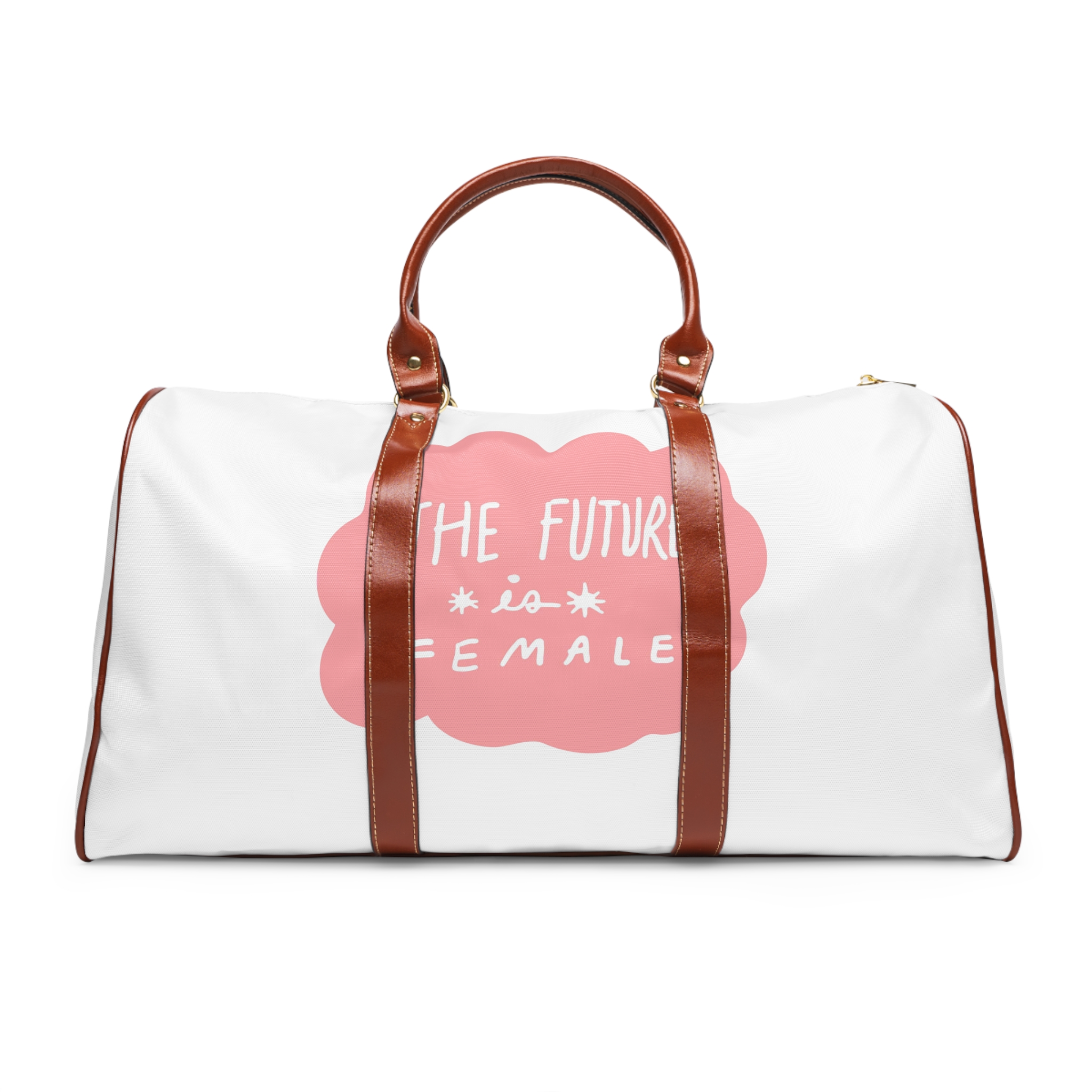 Future Is Female Sticker Collage Pink Speech Bubble Vector Waterproof Travel Bag